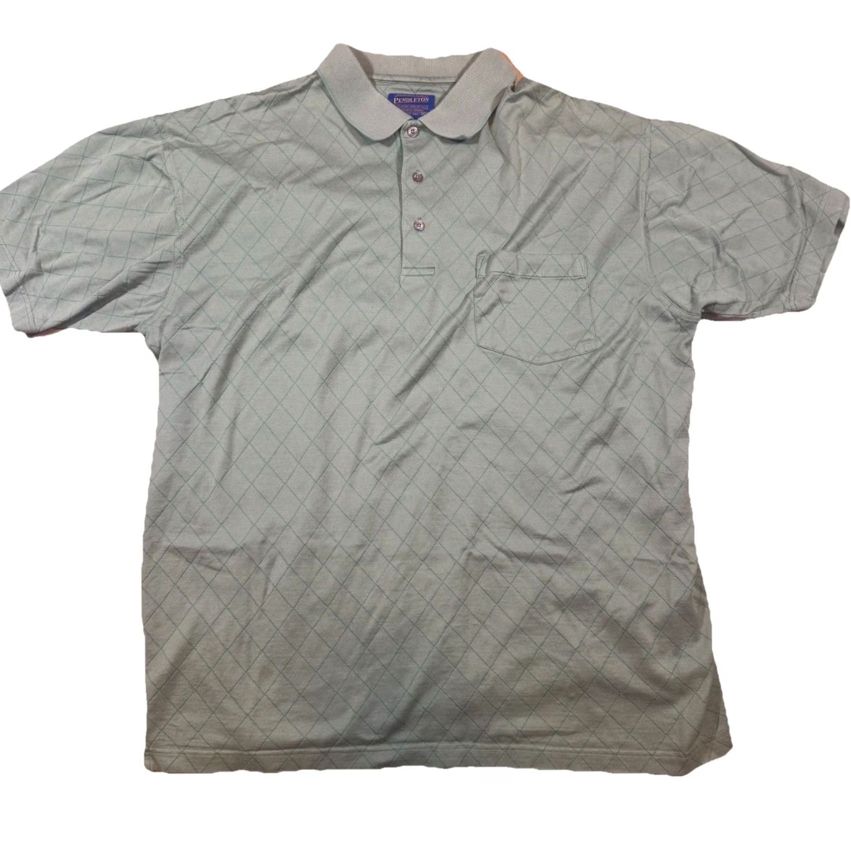Pendleton Pendleton Polo Shirt Men XXL Green Geometric Mercerized Cotton Golf Short Sleeve Modern Classic Polo Shirt Mens Size US XXL / EU 58 / 5 - 2 Thumbnail