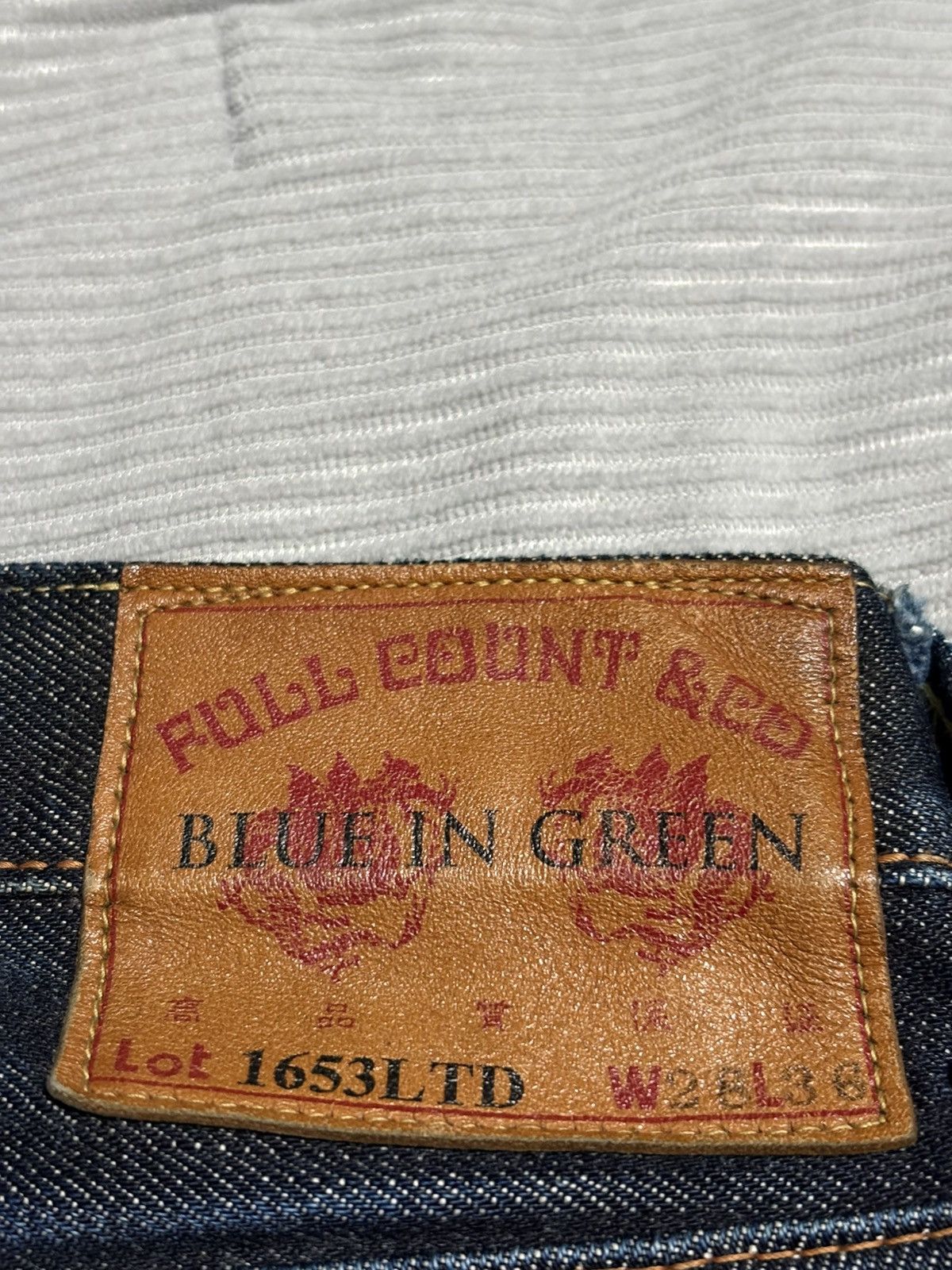 Blue In Green × Full Count & Co. FULLCOUNT X BLUE IN GREEN Selvedge Denim Japanese Whiskered Size US 28 / EU 44 - 5 Thumbnail
