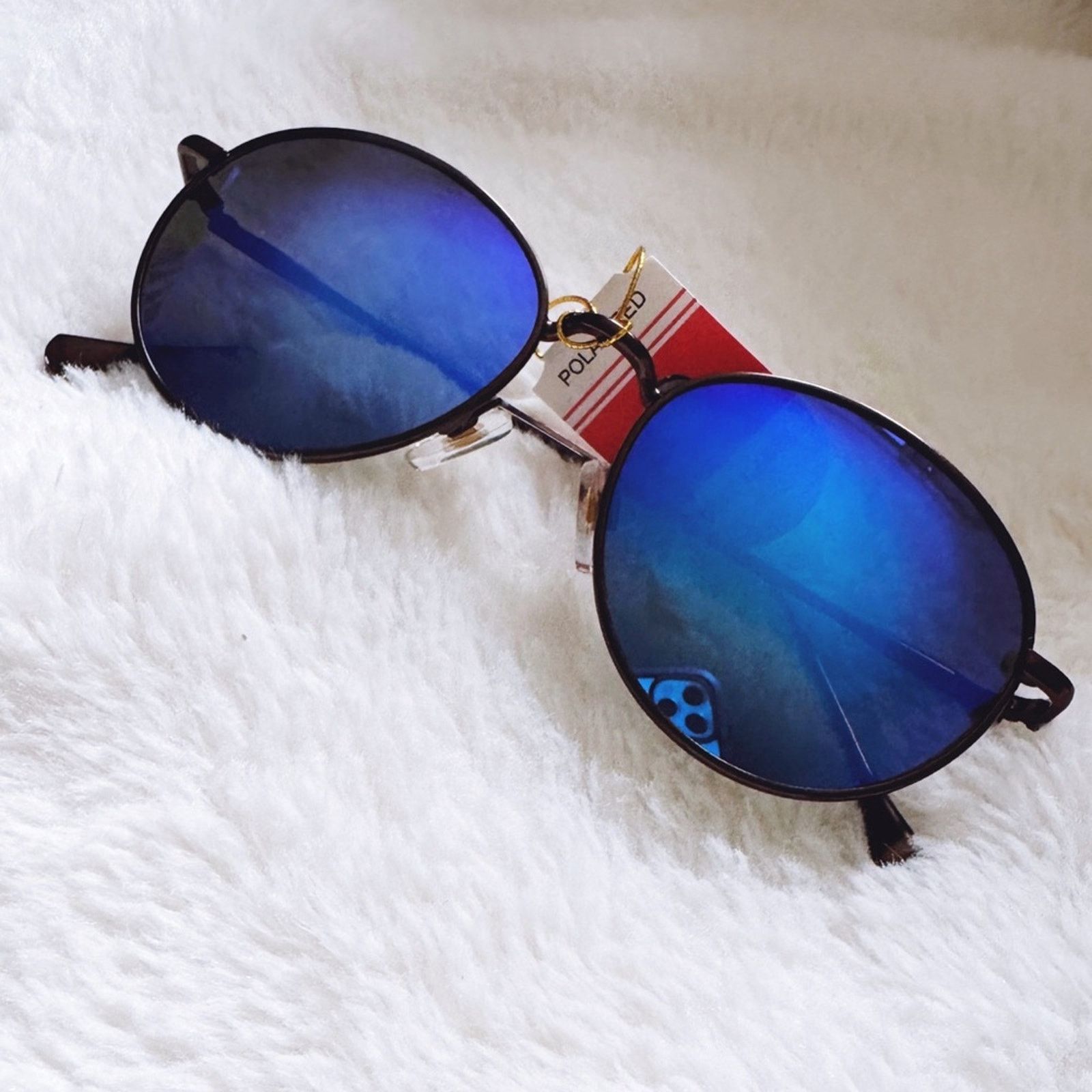 Other Brielle Bright Blue Polarized Mirrored Sunglasses Size ONE SIZE - 3 Thumbnail