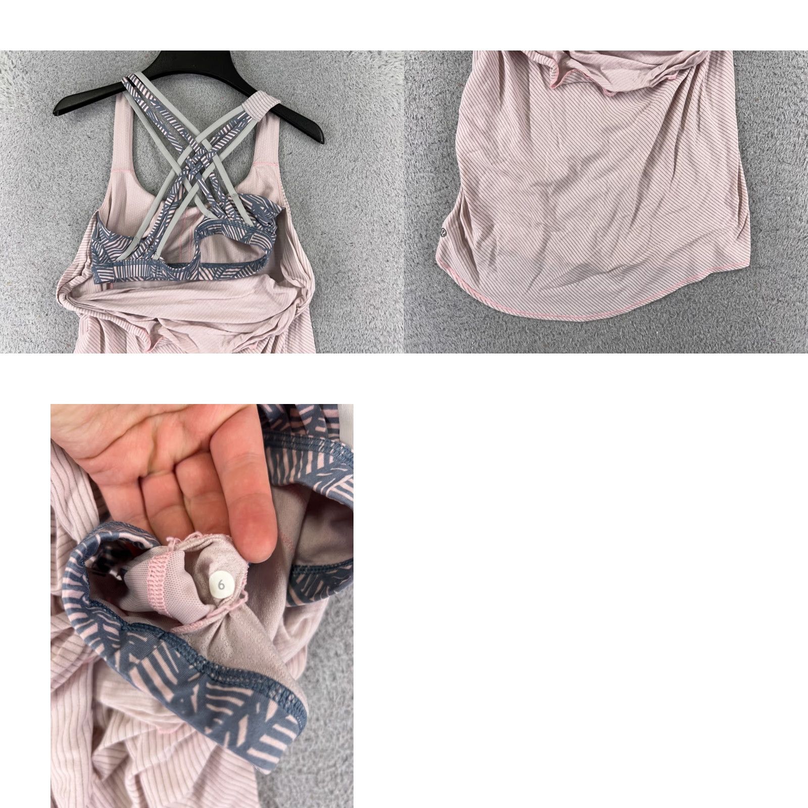 Lululemon Lululemon Shirt Women 6 Pink Tank Sleeveless Built In Bra Stripe Casual Sleeveless Shirt Womens Pink 6 Size M / US 6-8 / IT 42-44 - 9 Thumbnail