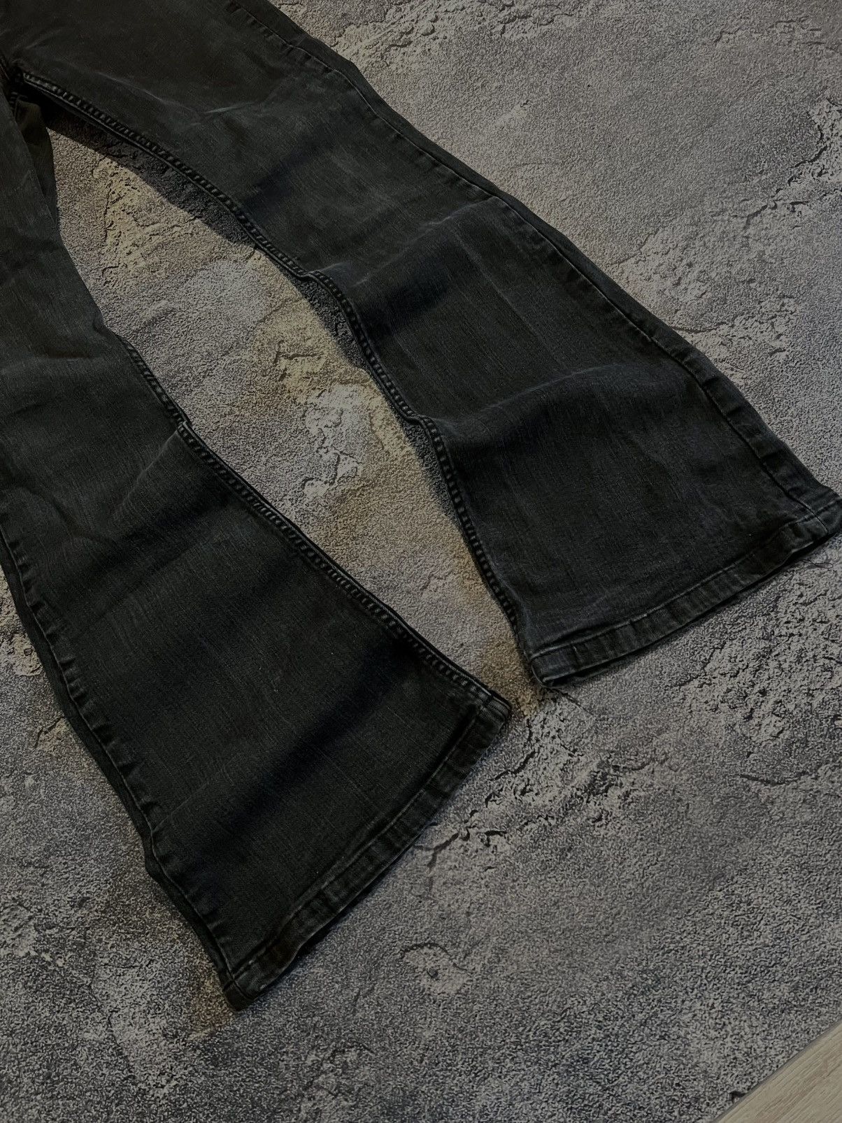 Japanese Brand CRAZY Underground Flared Y2K Archive Jean Avan-Garde Drip 90 Size US 29 - 3 Thumbnail