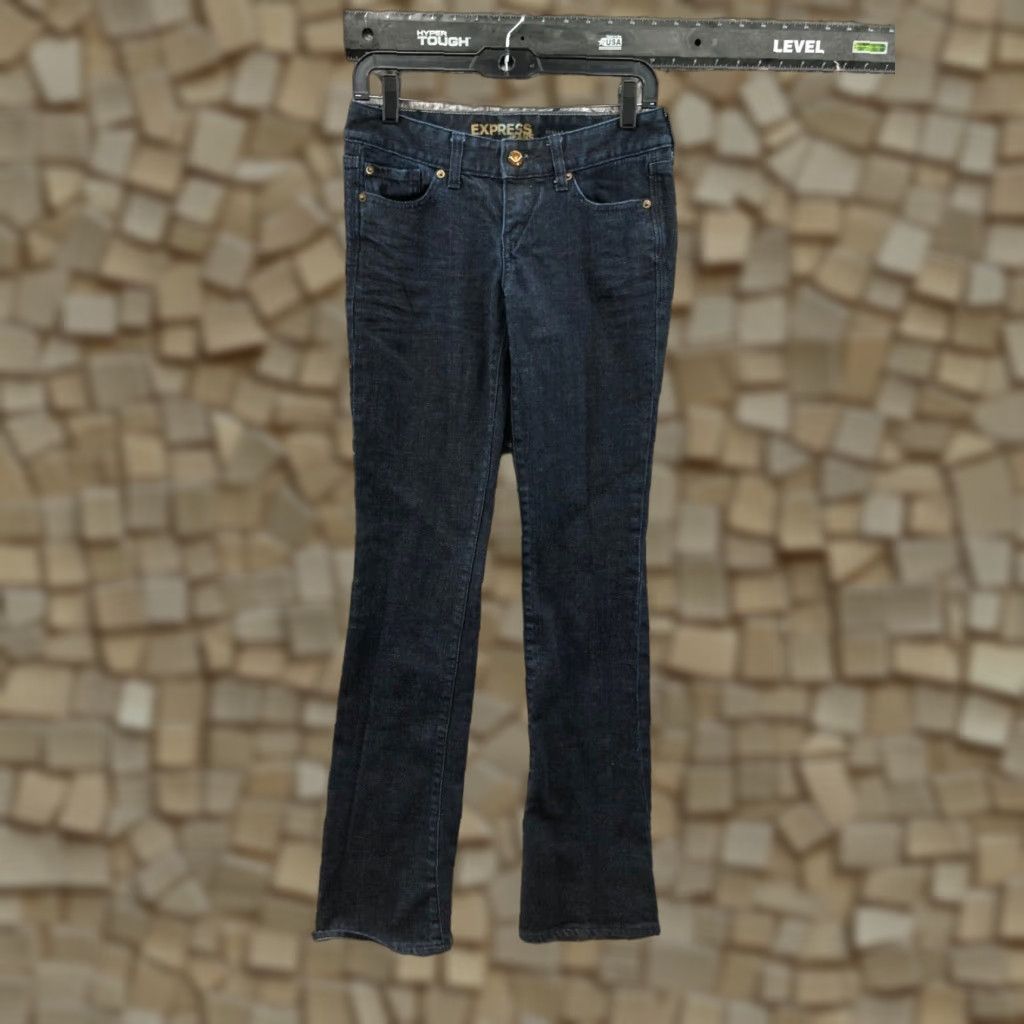 Express Express Stella Jeans Boot 21 Womens Low Rise Dark Blue Denim Size 42" / US 20 - 1 Thumbnail