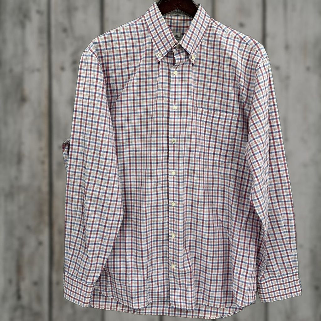Peter Millar Peter Millar Shirt Mens Large Windowpane Check Button Front Long Preppy Dad Size US L / EU 52-54 / 3 - 1 Thumbnail