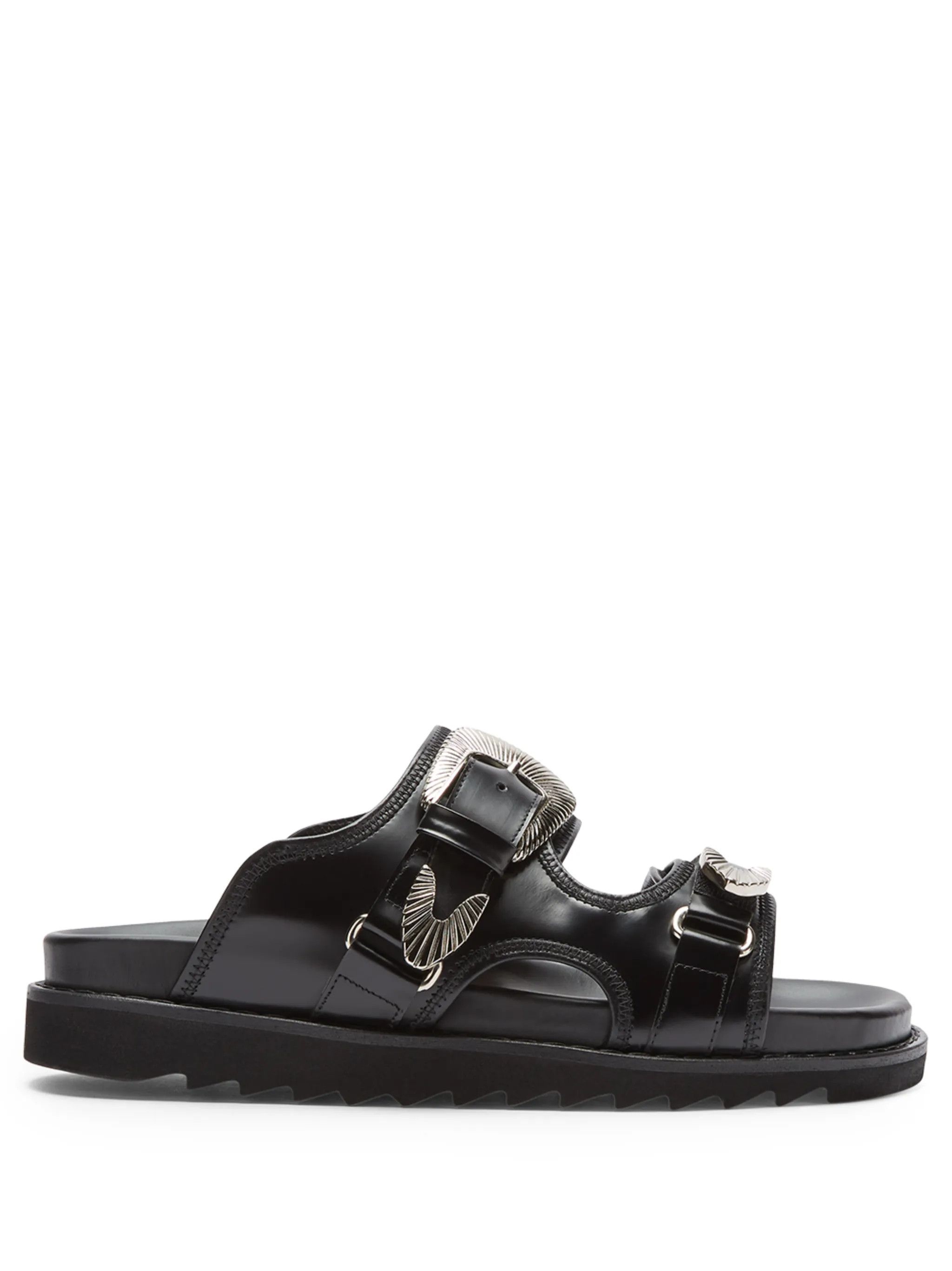 TOGA VIRILIS o1tko11025 Buckle Sandals in Black/Silver Size US 10 / EU 43 - 1 Thumbnail