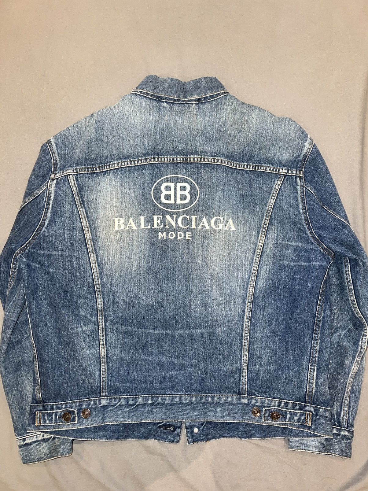 image of Balenciaga Mode Denim Jacket in Blue, Men's (Size Medium)