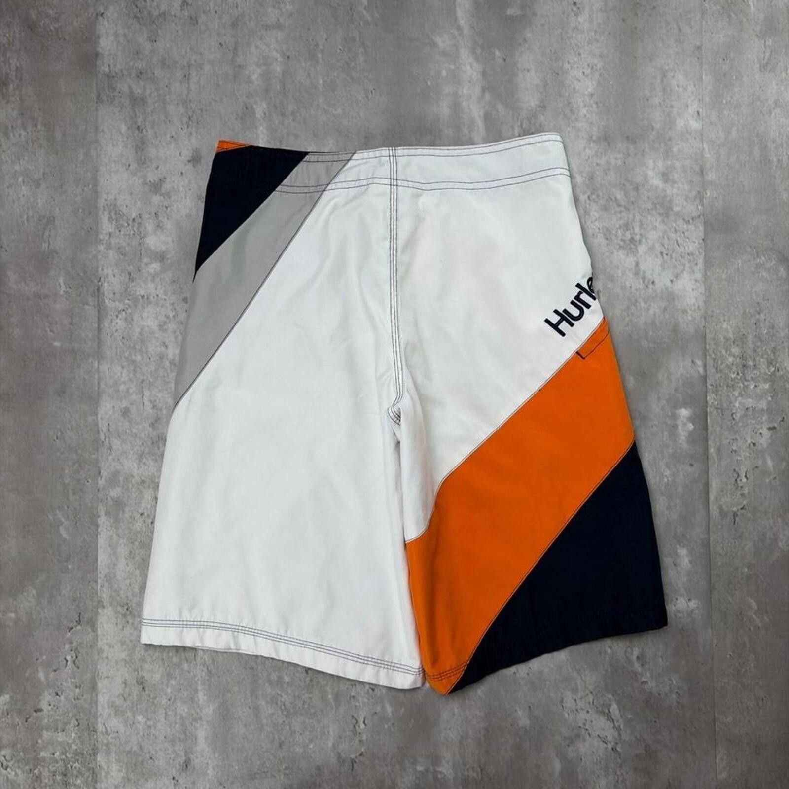 Hurley Y2K White Hurley Surf Grunge Baggy Board Shorts Size 27" / US 4 / IT 40 - 5 Thumbnail