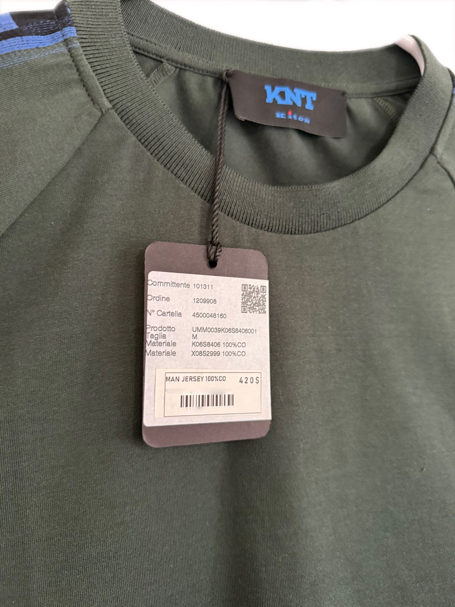 Kiton KNT by Kiton Green Raglan Jersey Shirt — Made in Italy Size US M / EU 48-50 / 2 - 5 Thumbnail