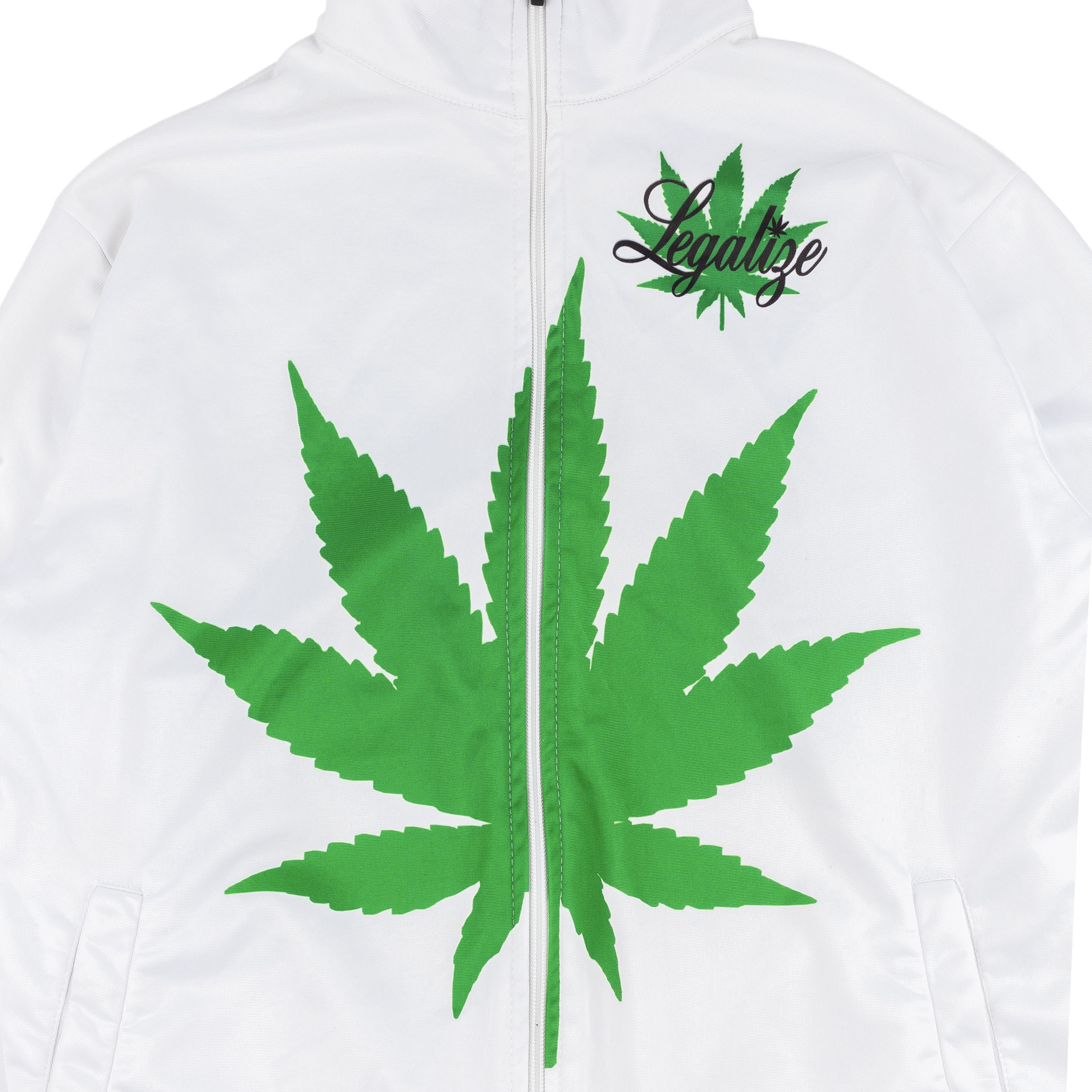Vintage Vintage Mary Jane Pot Leaf White Track Jacket Size US S / EU 44-46 / 1 - 3 Thumbnail