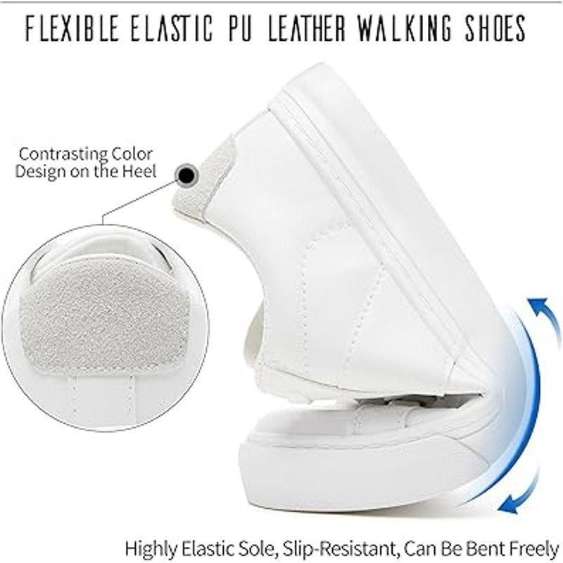 Other Adokoo Women's Size 7.5 White Faux Leather Low Top Sneakers Size US 7.5 / IT 37.5 - 4 Thumbnail