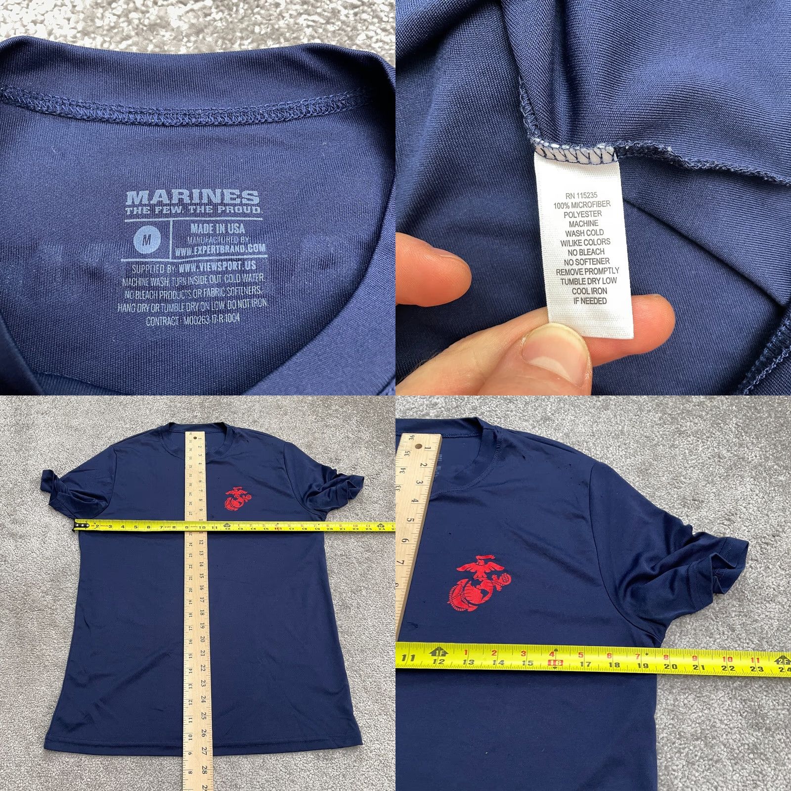 Vintage View Sports Marines Active T-Shirt Womens M Navy Blue Crew Neck Graphic Short Sleeve Shirt Mens? Size M / US 6-8 / IT 42-44 - 8 Thumbnail