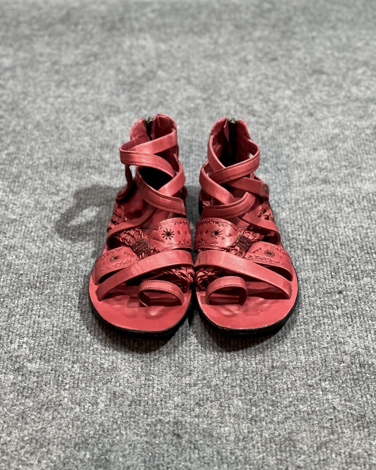 Alfredo Bannister Alfredo Bannister Red Leather Sandal Size US 9 / EU 42 - 4 Thumbnail