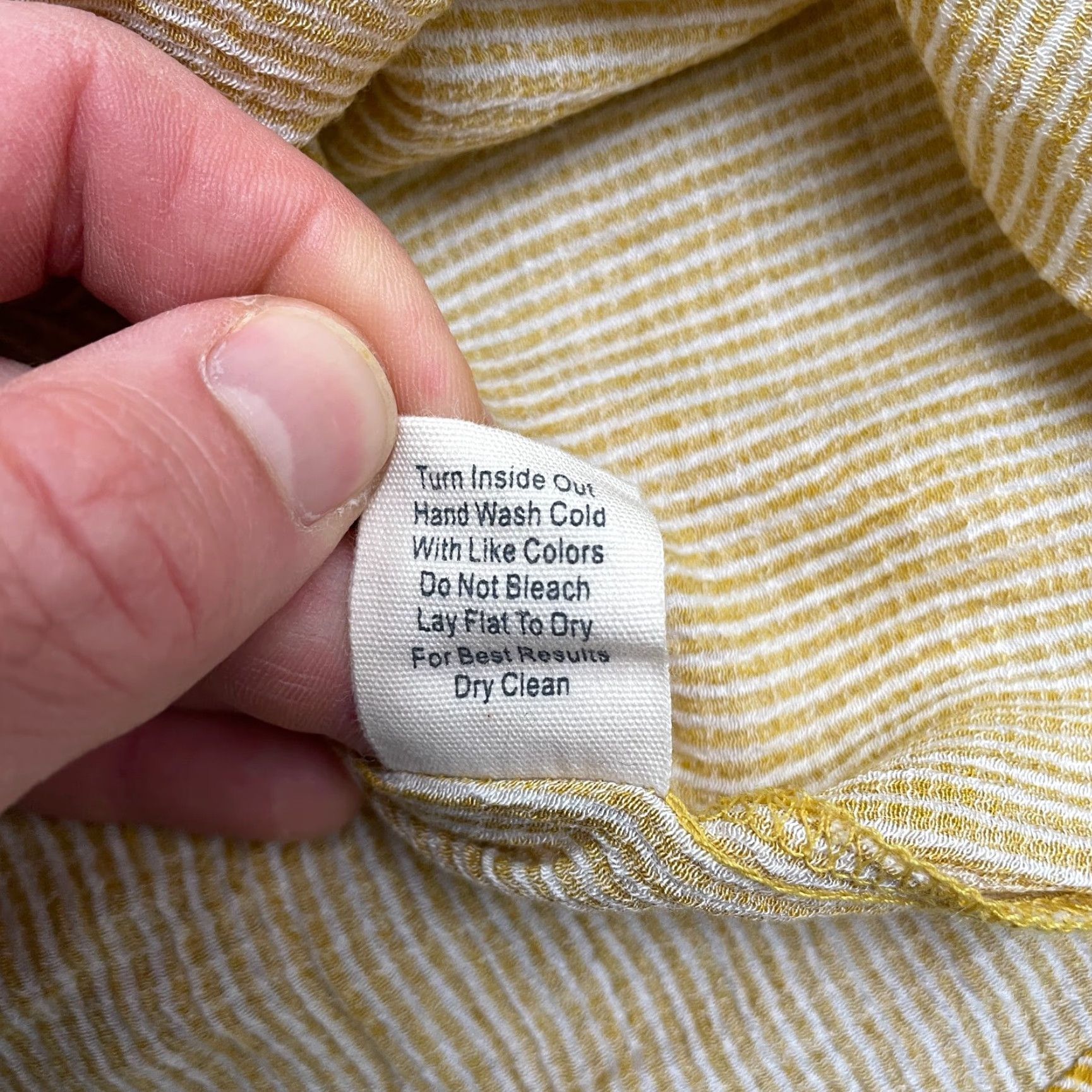 Vintage Sweet Wanderer Shirt Womens XL Yellow White Striped Button-Up Casual Size XL / US 12-14 / IT 48-50 - 7 Thumbnail