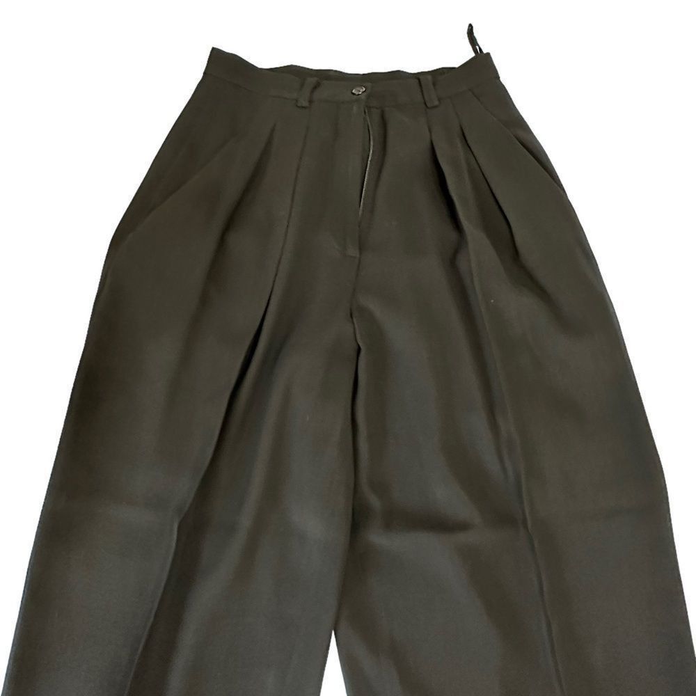 DKNY Vintage DKNY Black Wool Gabardine Turn up Pleated Dress Pant Size 26" / US 2 / IT 38 - 7 Thumbnail