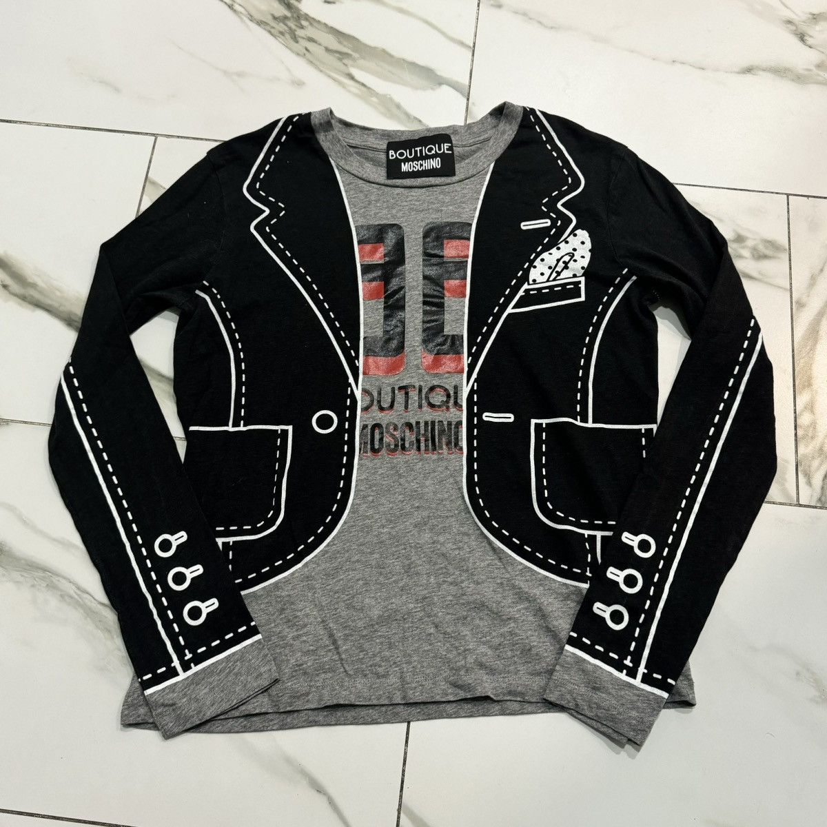 Designer × Moschino MOSCHINO BOUTIQUE LONG SLEEVE TEE! Size M / US 6-8 / IT 42-44 - 6 Thumbnail