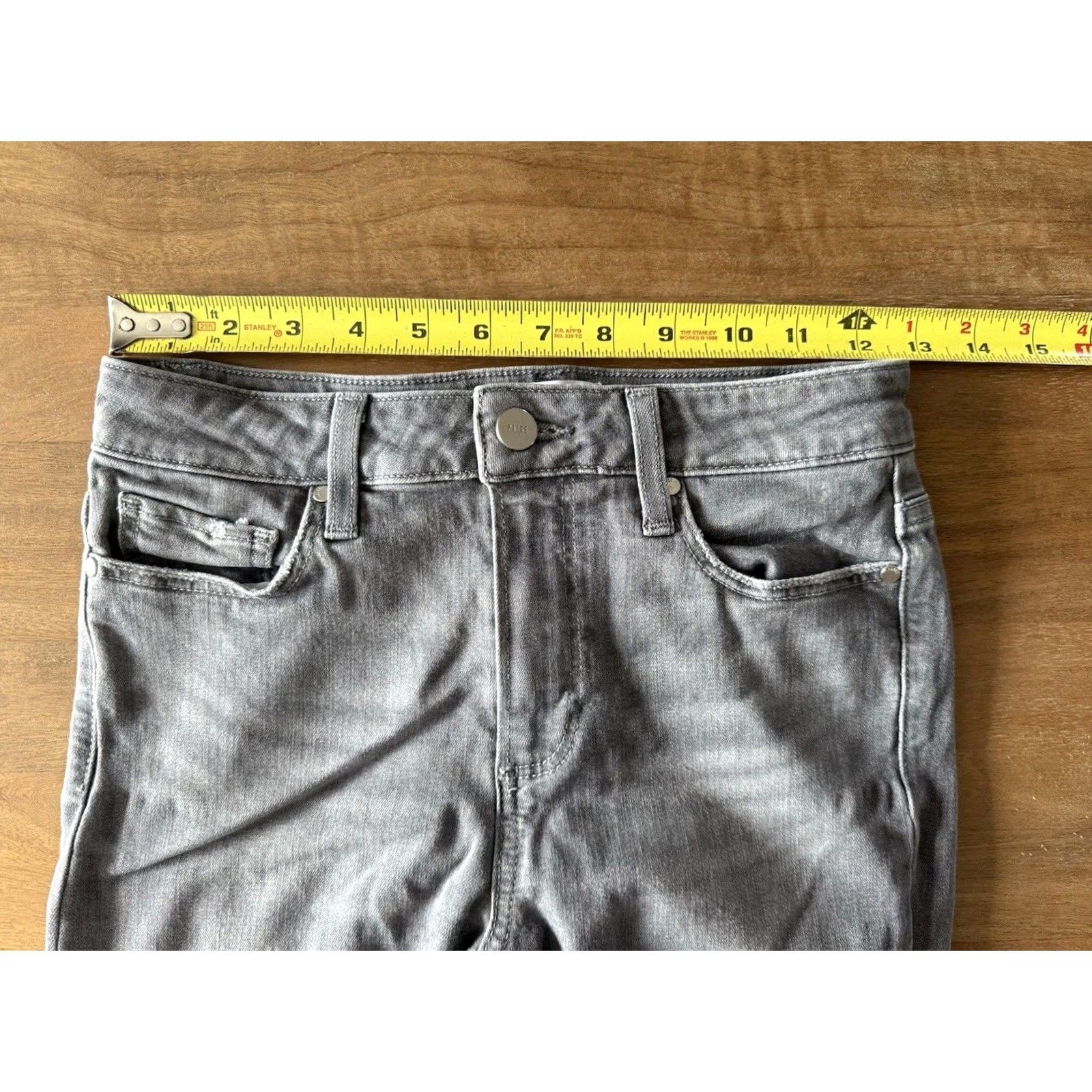 Paige Paige Jeans Ankle Gray Womens Size 25 Slim Denim Cotton Blend 5-Pocket Rise Mid 27in Inseam Stretch Button Zip Logo Bohemian City Preppy Band Size 42" / US 20 - 7 Thumbnail