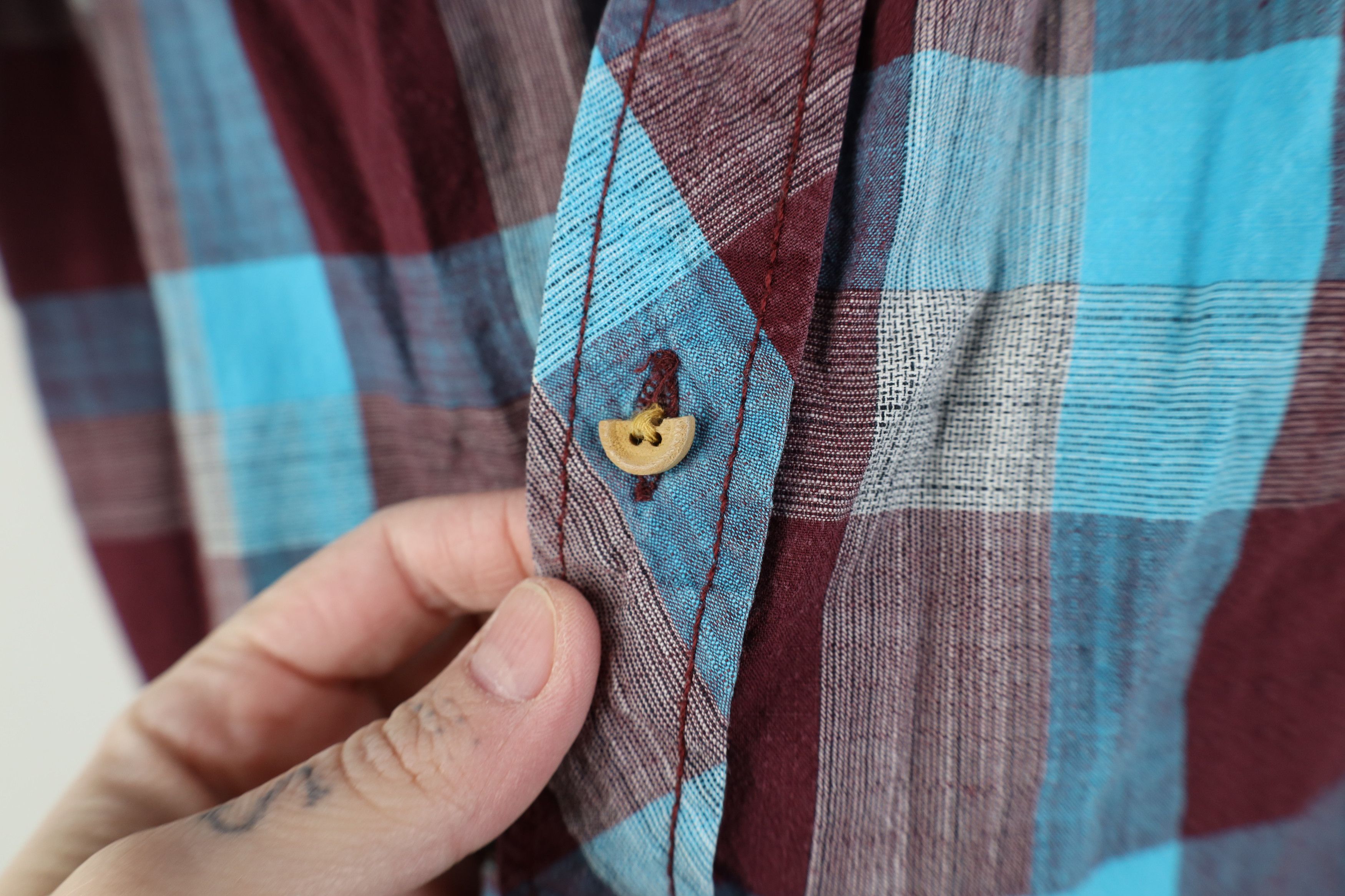 KAVU Kavu Seersucker Short Sleeve Collared Button Shirt Plaid Size US M / EU 48-50 / 2 - 5 Thumbnail