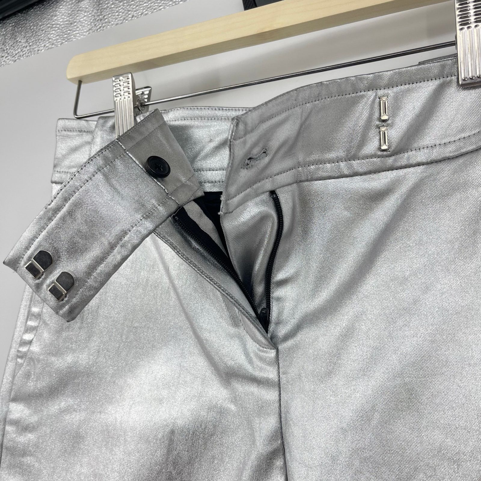 KHAITE KHAITE | Dresden Silver Metallic Low Rise Ankle Zip Pants 4 Size 27" / US 4 / IT 40 - 11 Thumbnail