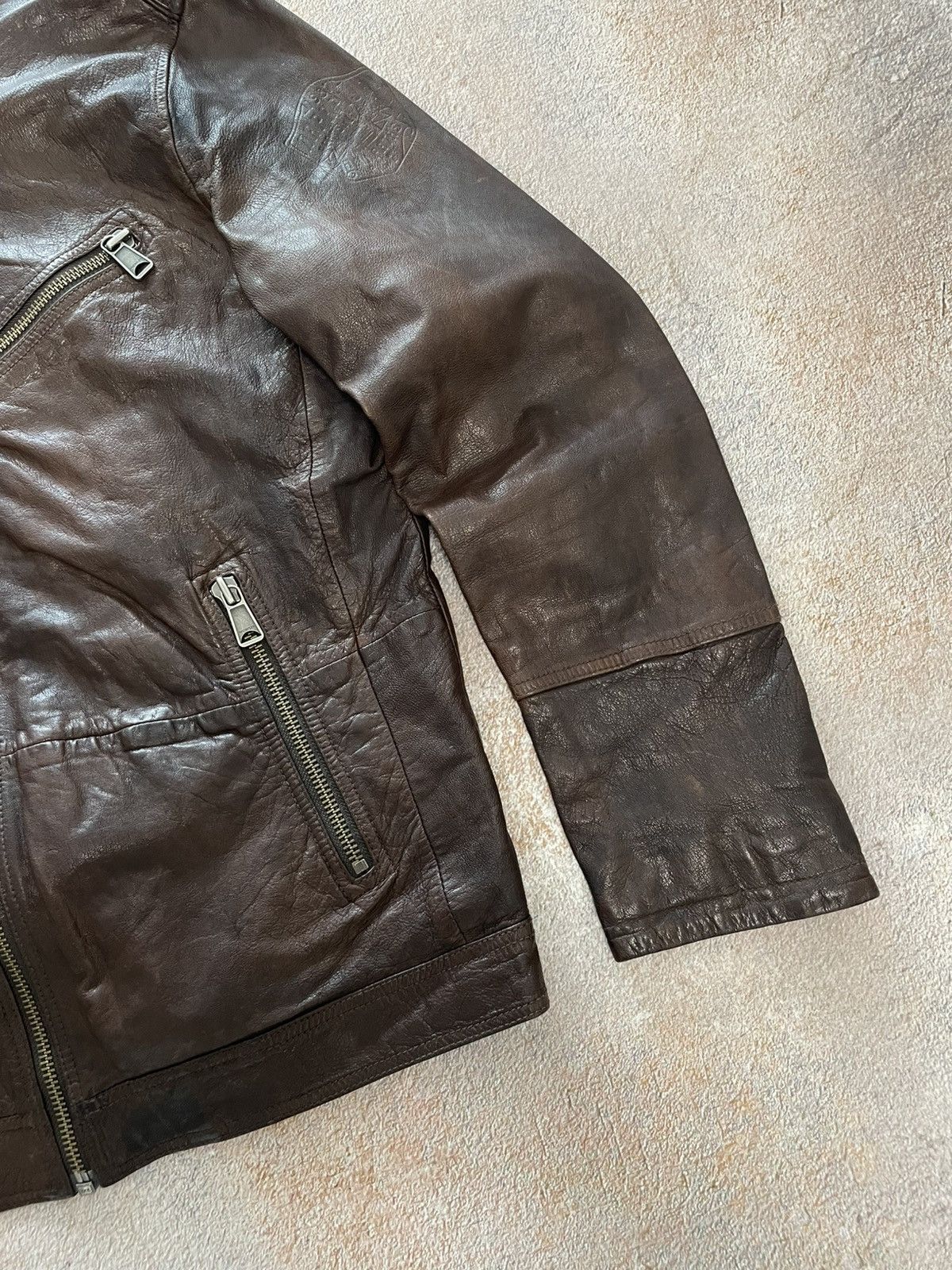 Napapijri Vintage Napapijri Brown Leather Jacket Size US XL / EU 56 / 4 - 5 Thumbnail