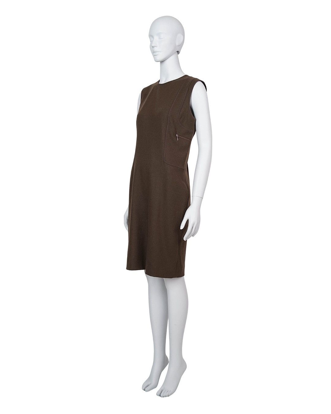 Miu Miu Miu Miu S/S1999 Wool Mid-Length Dress in Brown Size M / US 6-8 / IT 42-44 - 4 Thumbnail