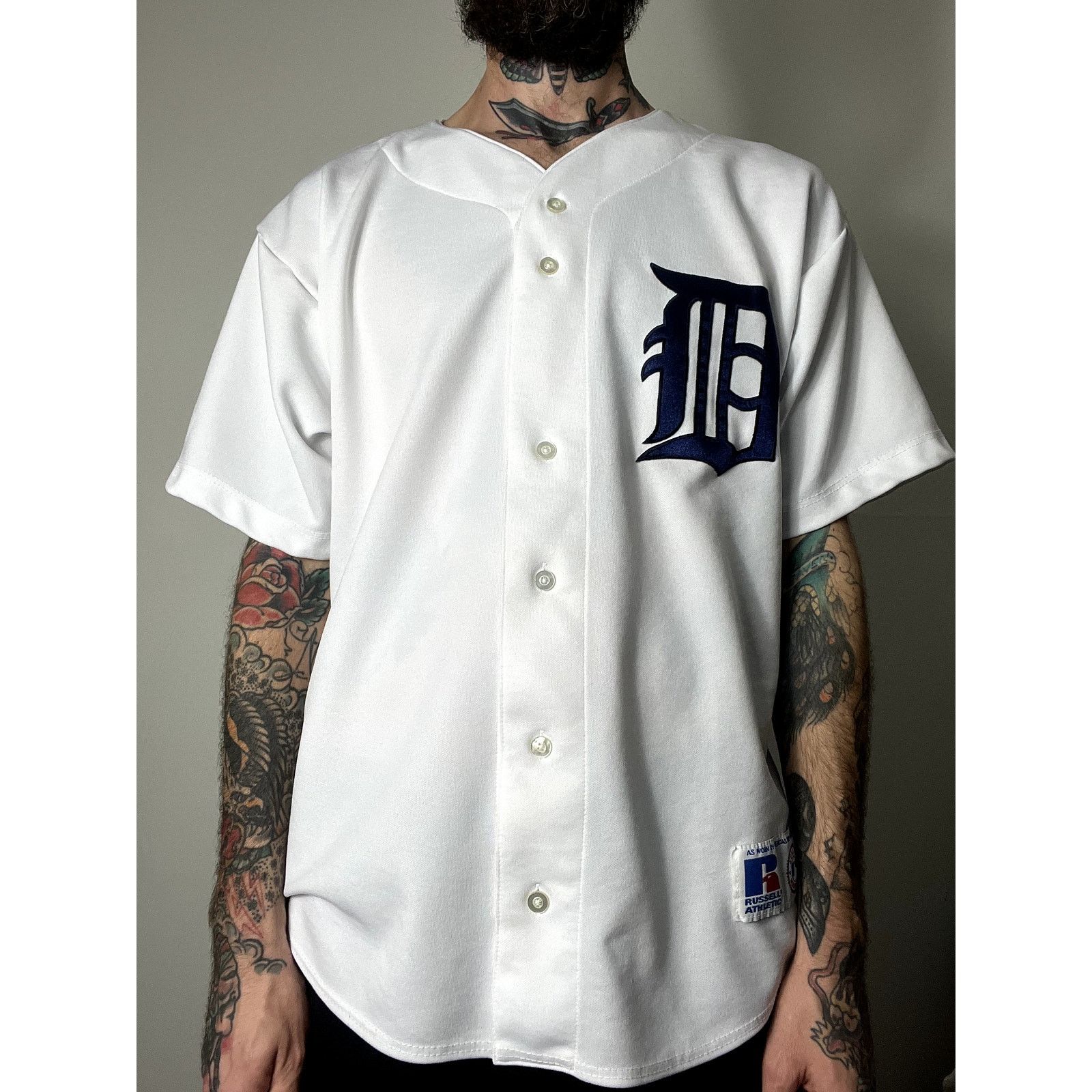 image of Vintage Detroit Tigers Mlb Sports Jersey in White, Men's (Size Large)