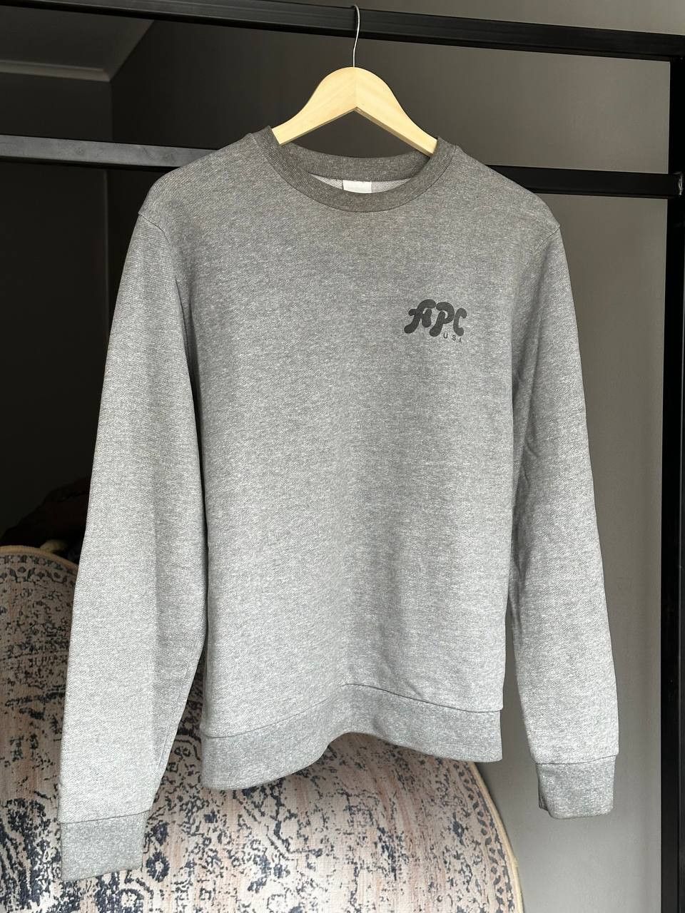 A.P.C. A.P.C. Heavyweight Grey USA Sweatshirt Crewneck Size US M / EU 48-50 / 2 - 1 Thumbnail
