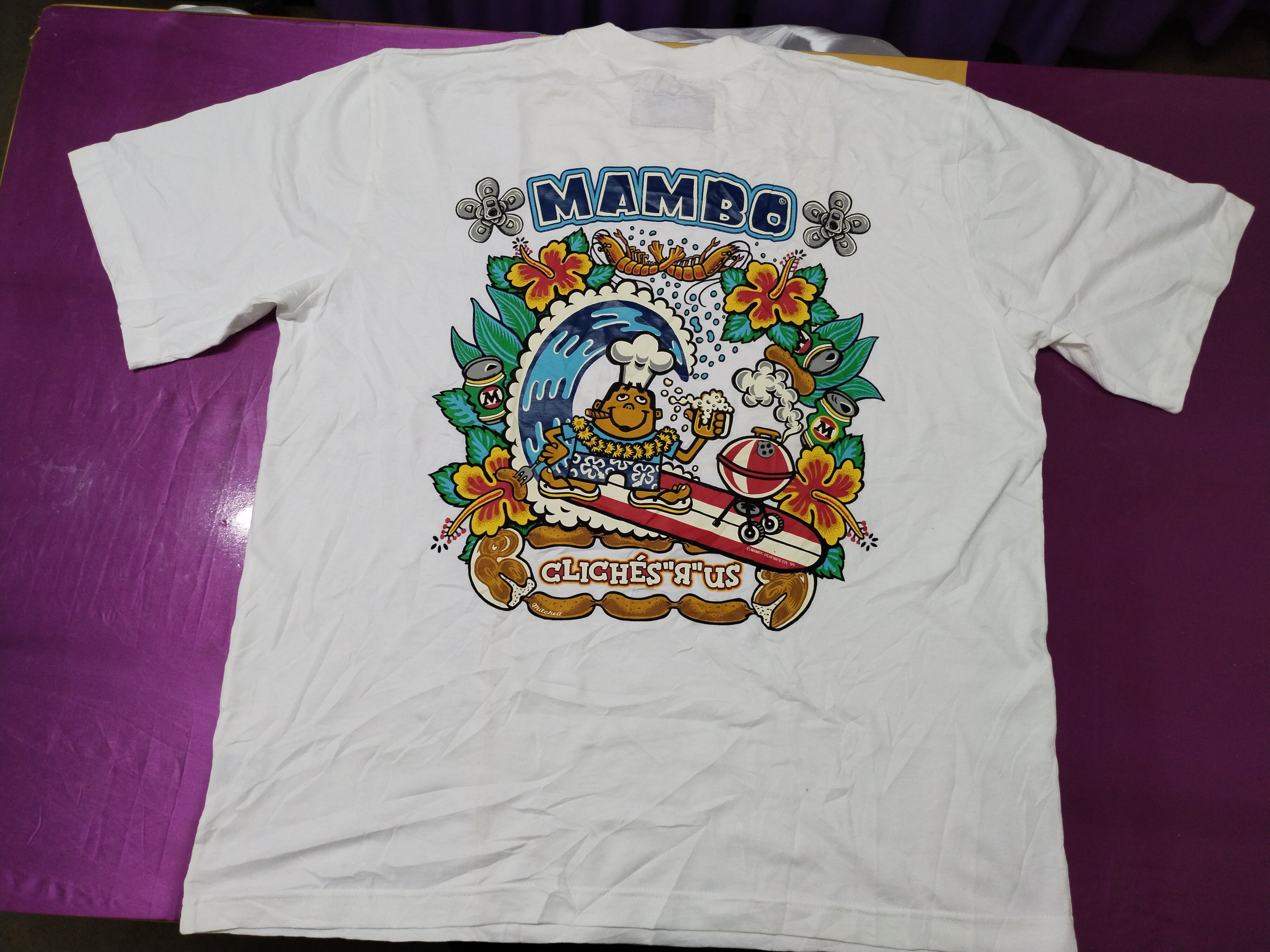 Mambo Vintage Mambo Graphics Surf & Turf Mitchell White Tee Size US L / EU 52-54 / 3 - 1 Thumbnail