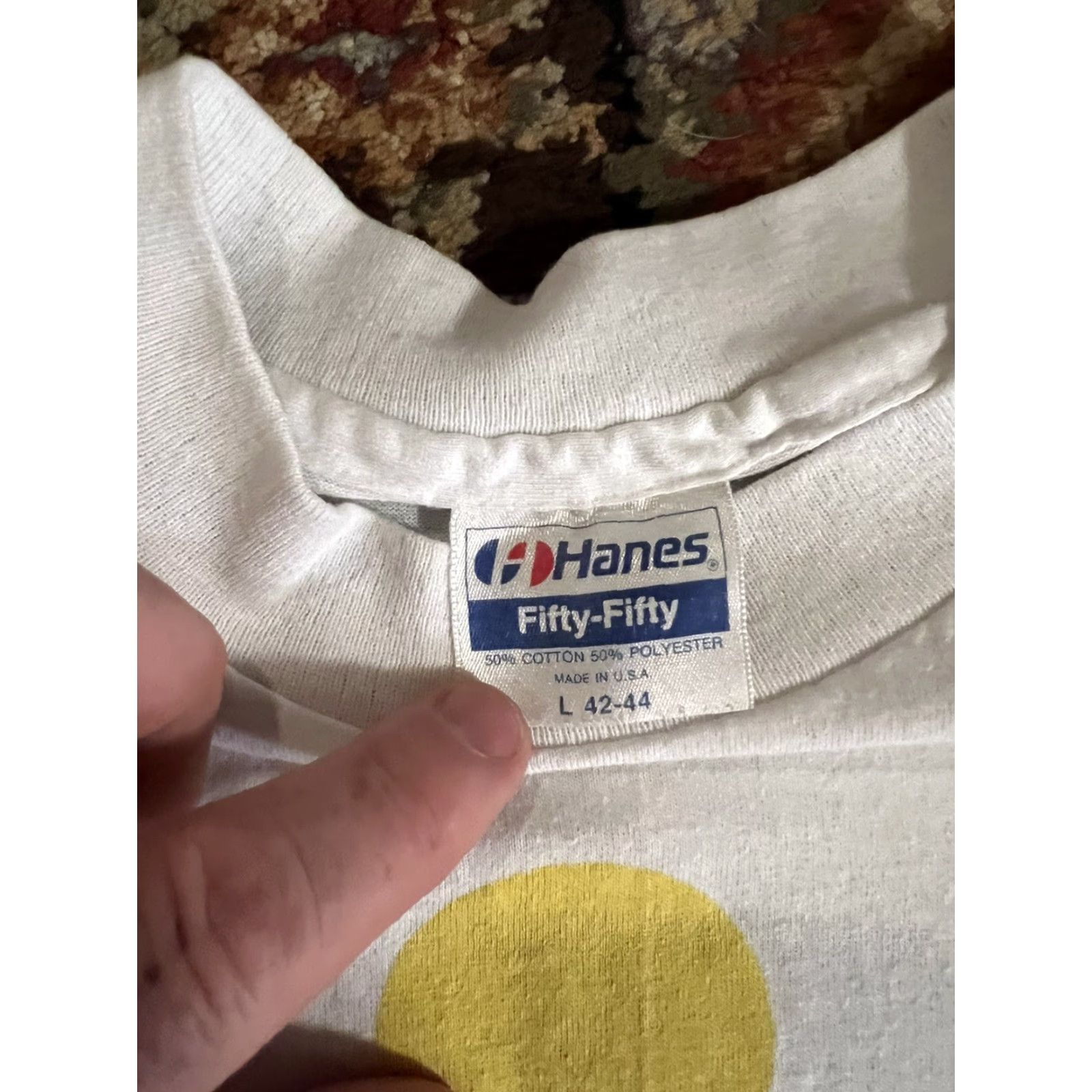 Hanes VINTAGE Hanes T-Shirt Men Single Stitch Crew Neck White L Beach Kravis Center Palm Beach FL Size US L / EU 52-54 / 3 - 3 Thumbnail