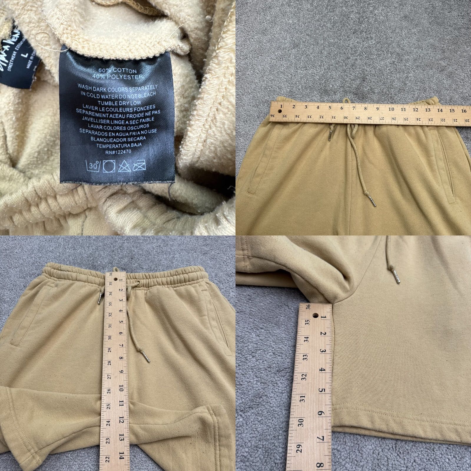 Vintage Shaka Wear Sweat Shorts Mens Large Brown Fleece Casual Streetwear Essentials Classic Tan Size US 33 - 8 Thumbnail
