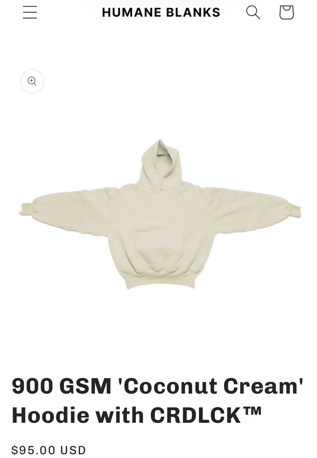 Humane Blanks Humane Blanks GSM 900 in Coconut Cream Size US S / EU 44-46 / 1 - 7 Thumbnail