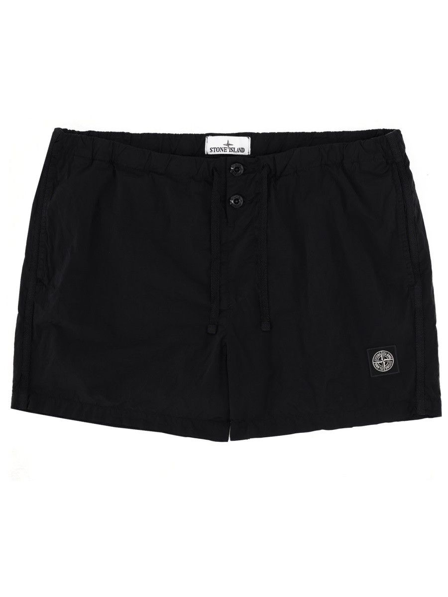 Stone Island STONE ISLAND SWIMSUIT WITH LOGO PATCH - BLACK Size US 34 / EU 50 - 1 Thumbnail