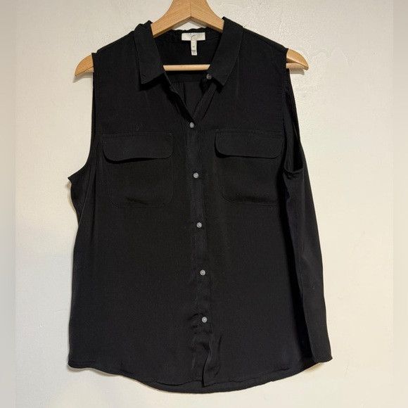 Joie Joie Sleeveless Black Button-Down Blouse XS Size XS / US 0-2 / IT 36-38 - 2 Thumbnail
