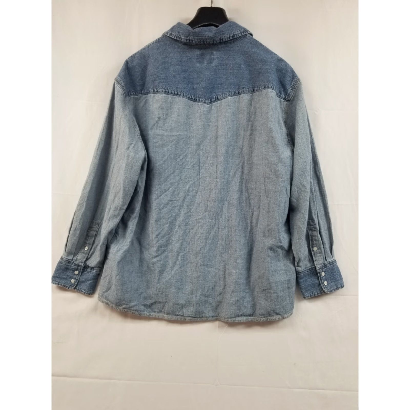 Levi's Levi's Western Pearl Snap Shirt Top Womens Plus Size 1X Light Blue Denim Stretch Shirt Women Cowboy Western Mens? Size XL / US 12-14 / IT 48-50 - 2 Thumbnail