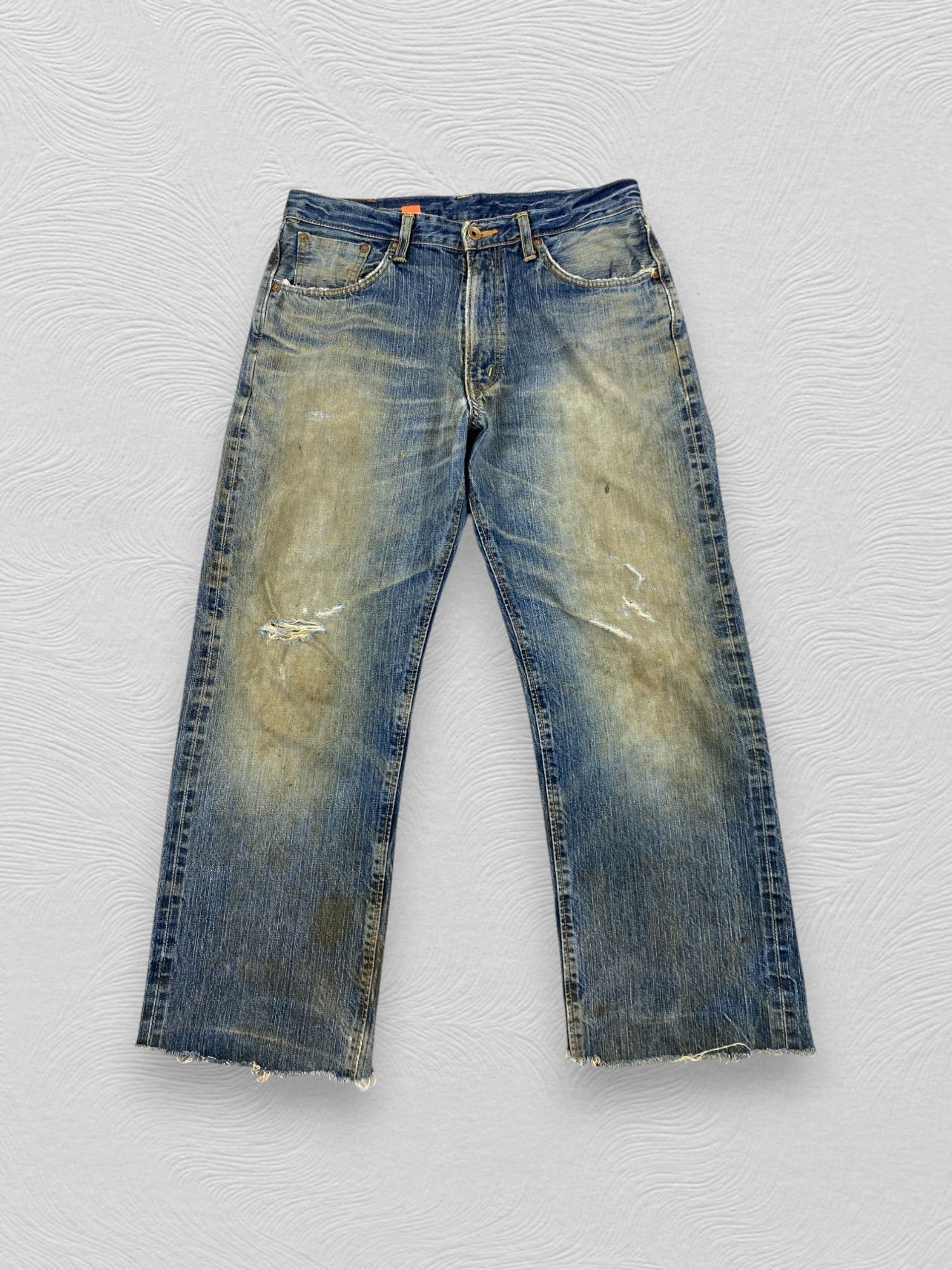Edwin 33x27 Selvedge Distressed Vintage Edwin Jeans Denim- JN3722 Size US 33 - 1 Thumbnail