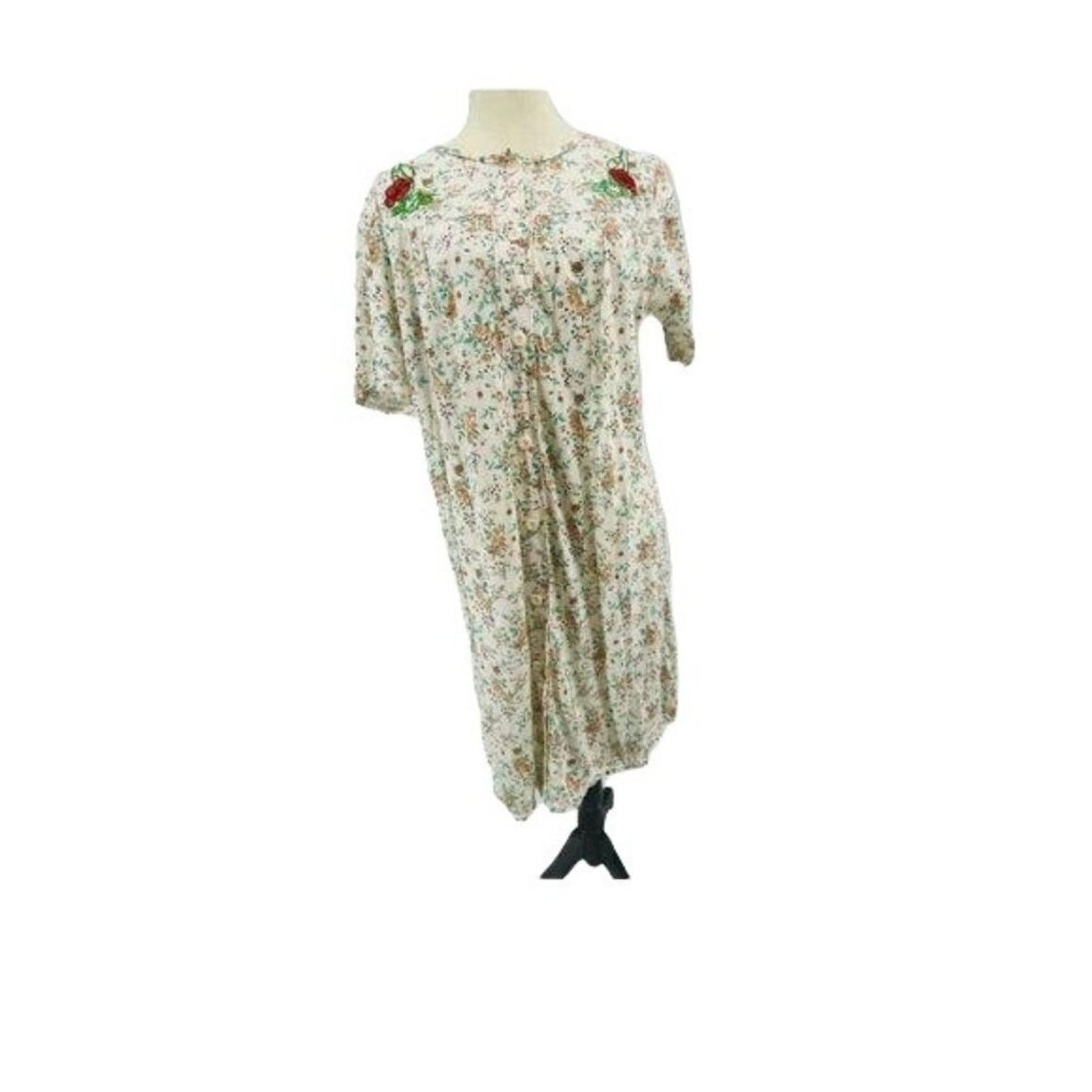 Vintage Vintage Sorela Nightgown Lightweight Button Front Large Size ONE SIZE - 1 Thumbnail