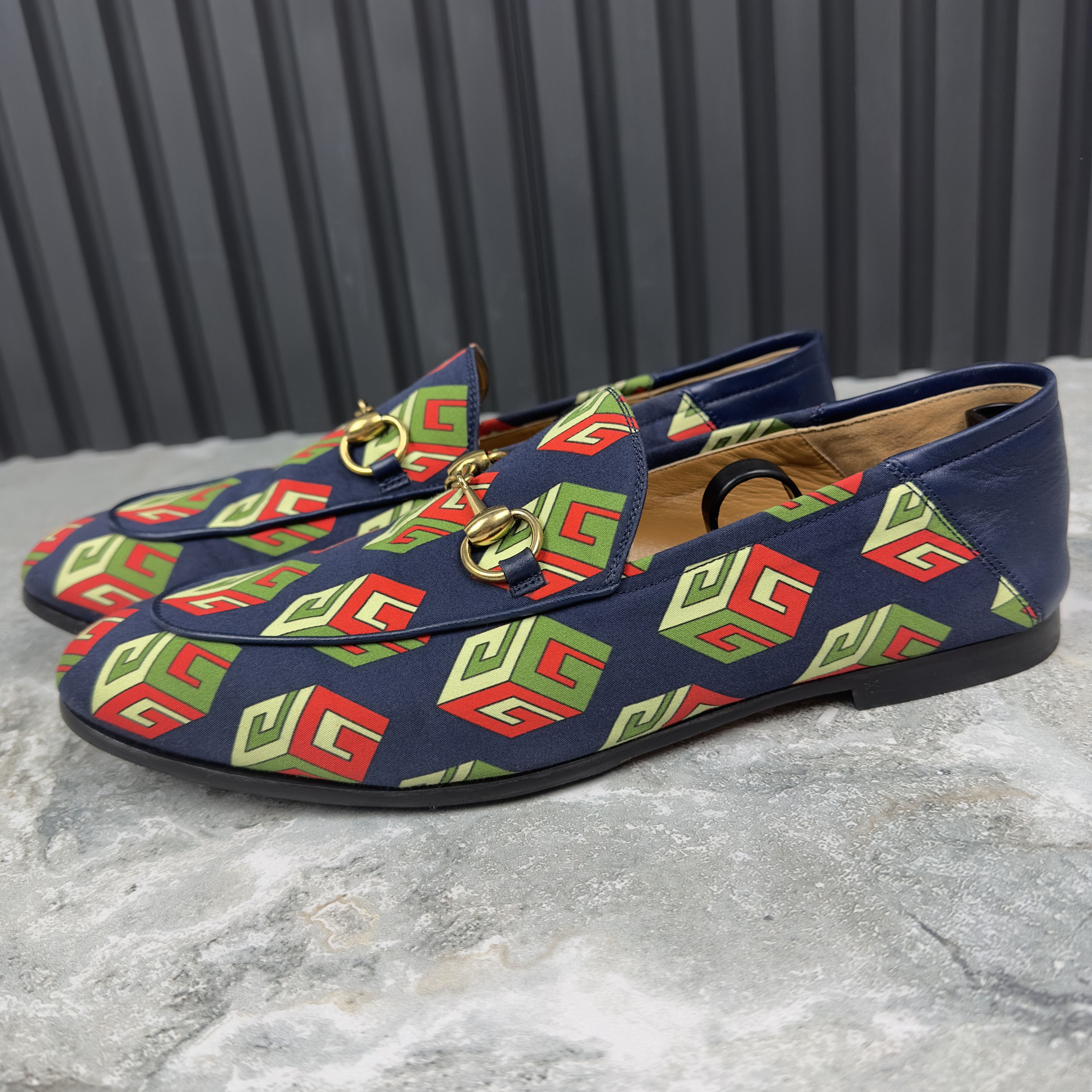 Canvas Mr. Porter Cube Horsebit Loafers