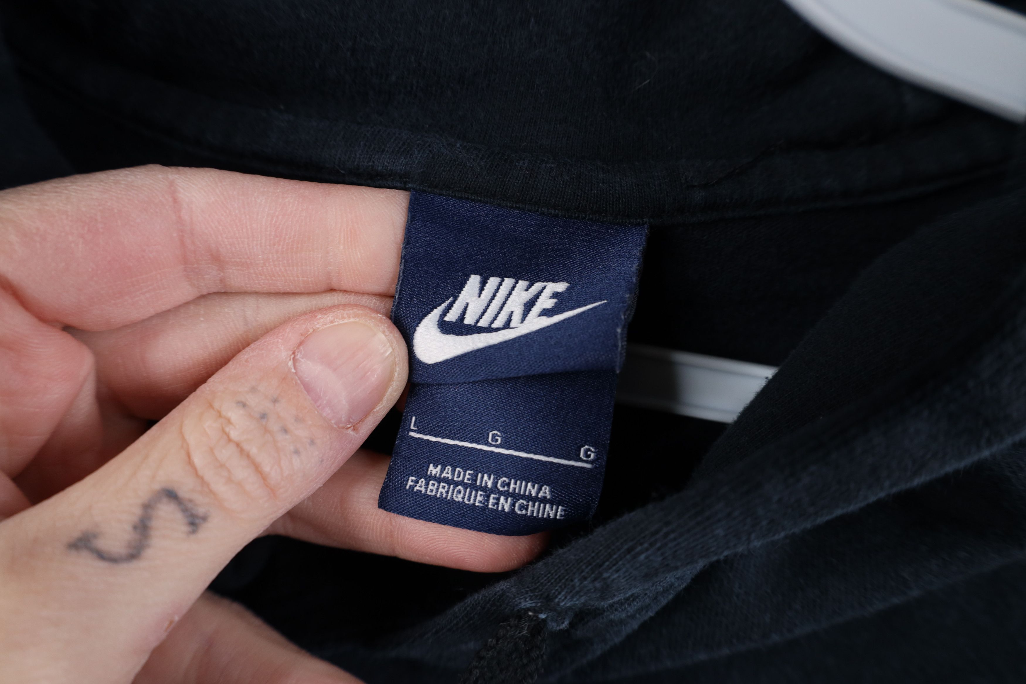 Nike Vintage Y2K Nike Ribbed Knit Hoodie T-Shirt Black Cotton Size US L / EU 52-54 / 3 - 6 Thumbnail