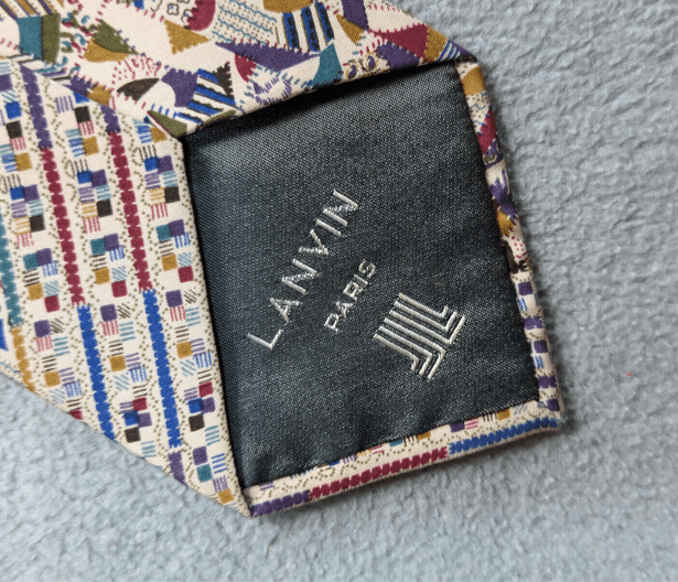 Lanvin Vintage LANVIN Paris Silk Tie pink Abstract pattern Size ONE SIZE - 6 Thumbnail
