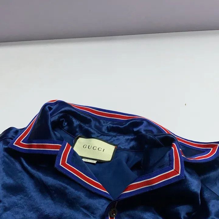 Gucci Gucci Gucci Blue Button-Up Casual T-Shirt -2506 Size US M / EU 48-50 / 2 - 2 Thumbnail