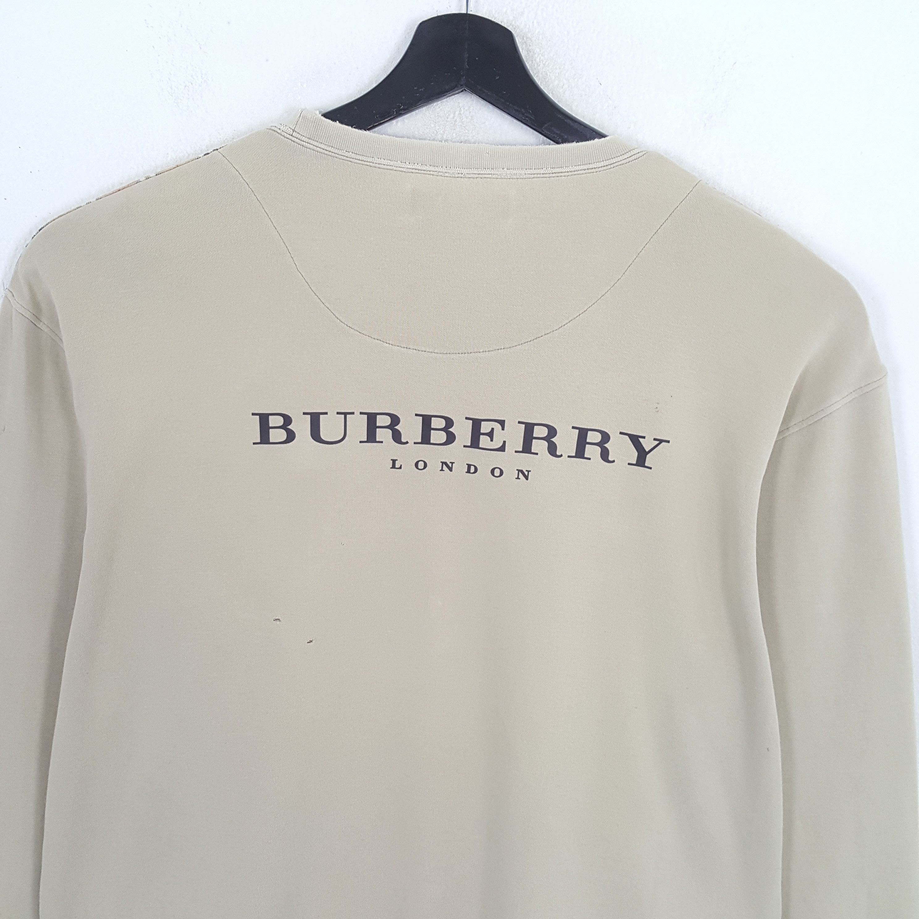 Burberry × Vintage BURBERRY LONDON Nova Check Custom Art Distressed Sweatshirt Size US L / EU 52-54 / 3 - 2 Thumbnail