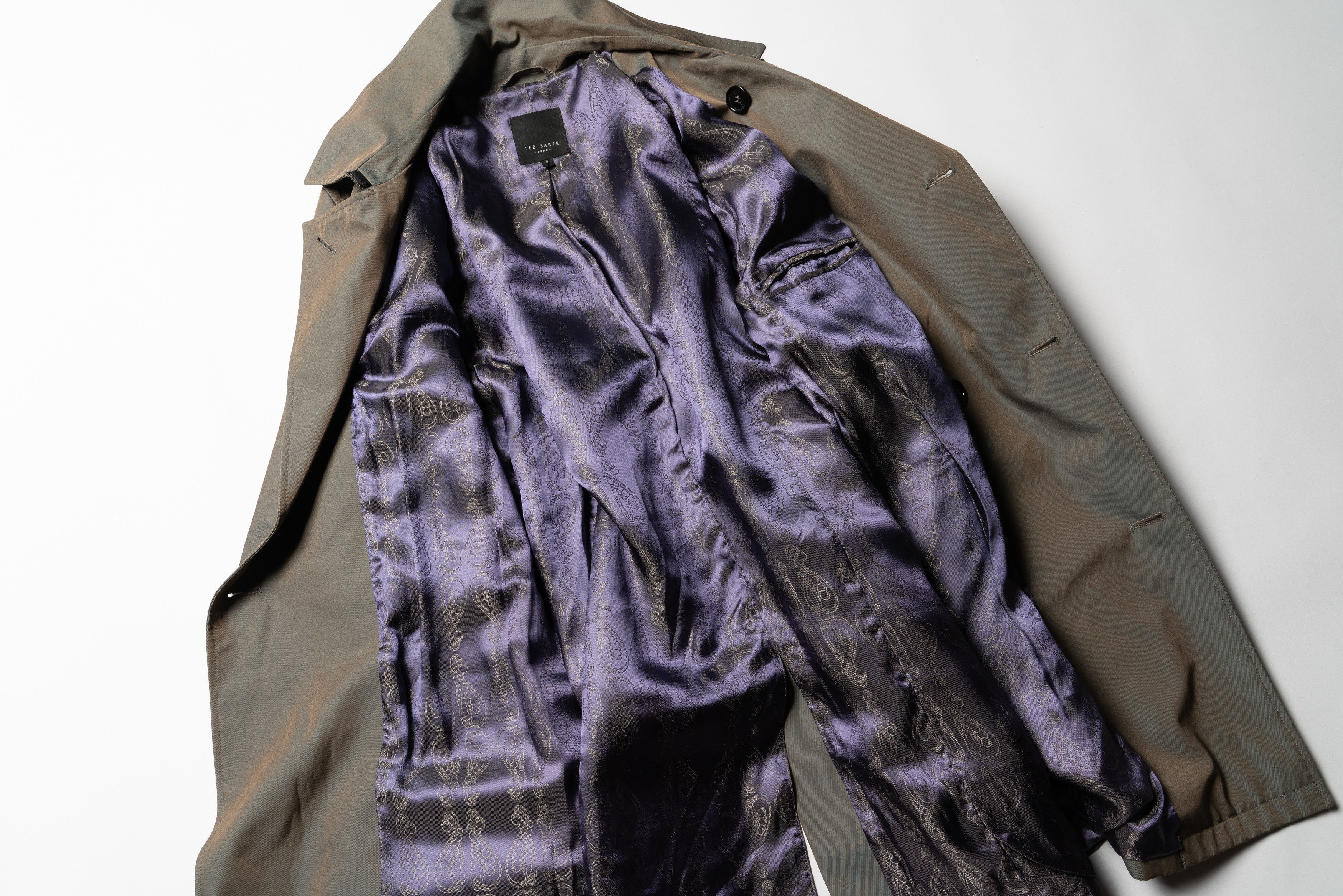 Vintage Ted Baker London Double-Breasted Trench Coat in Gray, Men's (Size M) — image 6 of 6