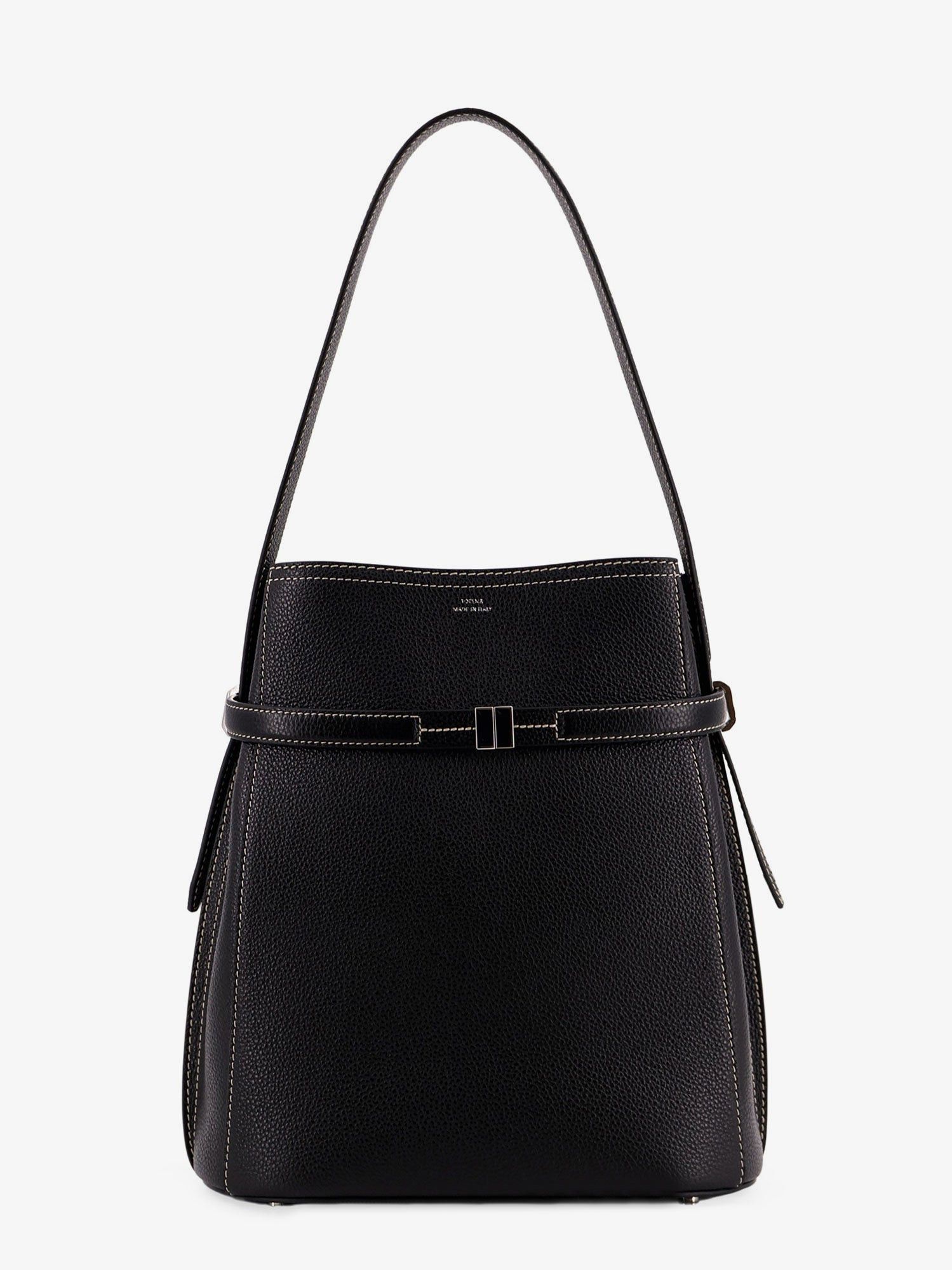 Toteme Hammered Leather Bucket Bag With Strap On The Front Size ONE SIZE - 1 Thumbnail