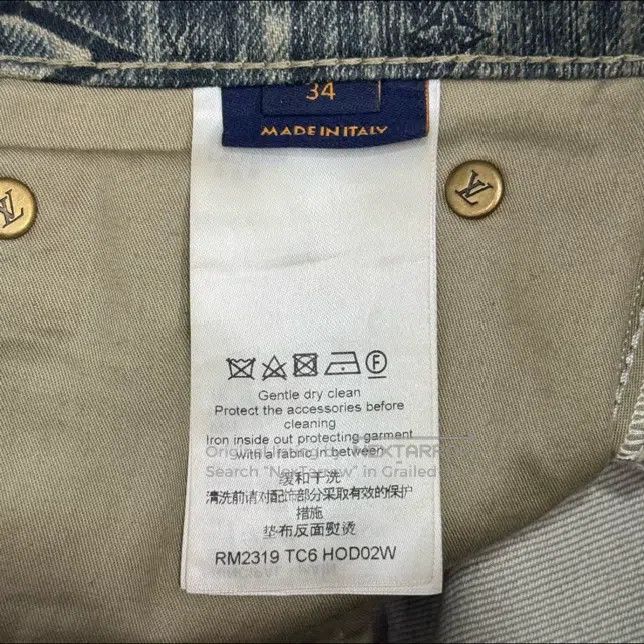 Louis Vuitton Louis Vuitton Green Rendering Full Logo Denim Pants Size US 34 / EU 50 - 7 Thumbnail