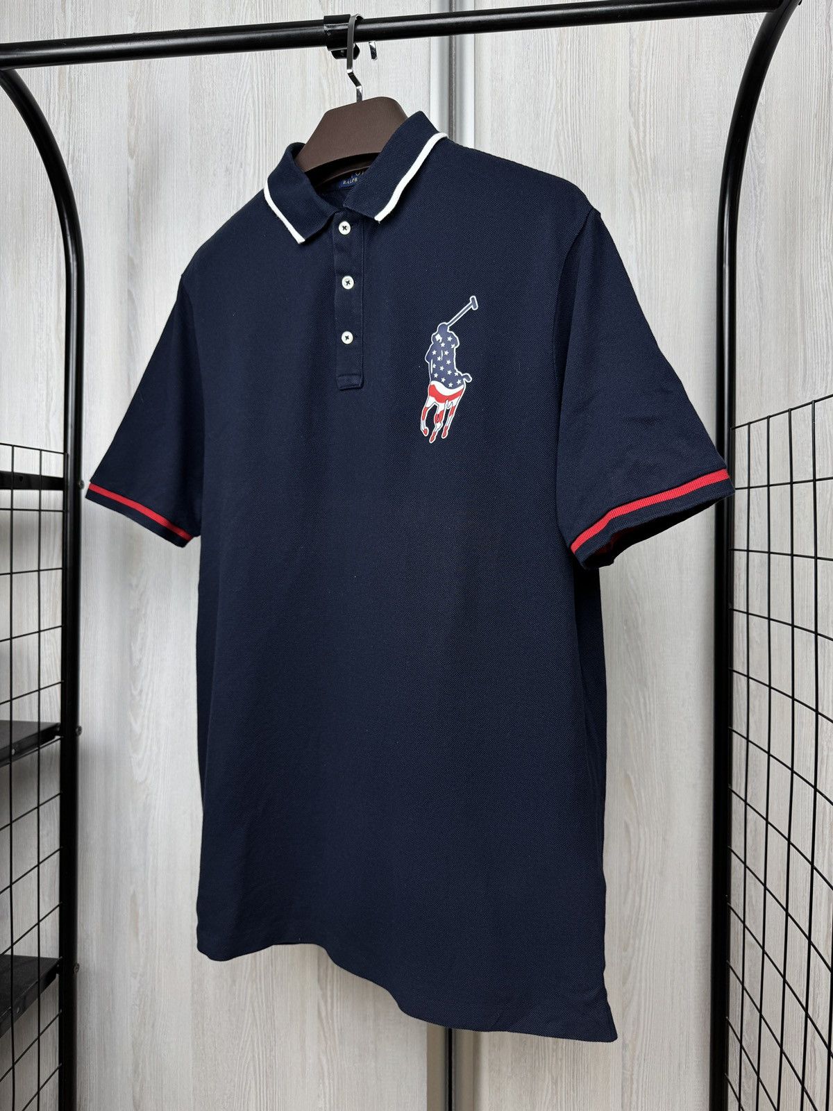 Polo Ralph Lauren Polo Ralph Lauren Navy Classic Fit Big Patriotic Pony Shirt Size US L / EU 52-54 / 3 - 5 Thumbnail