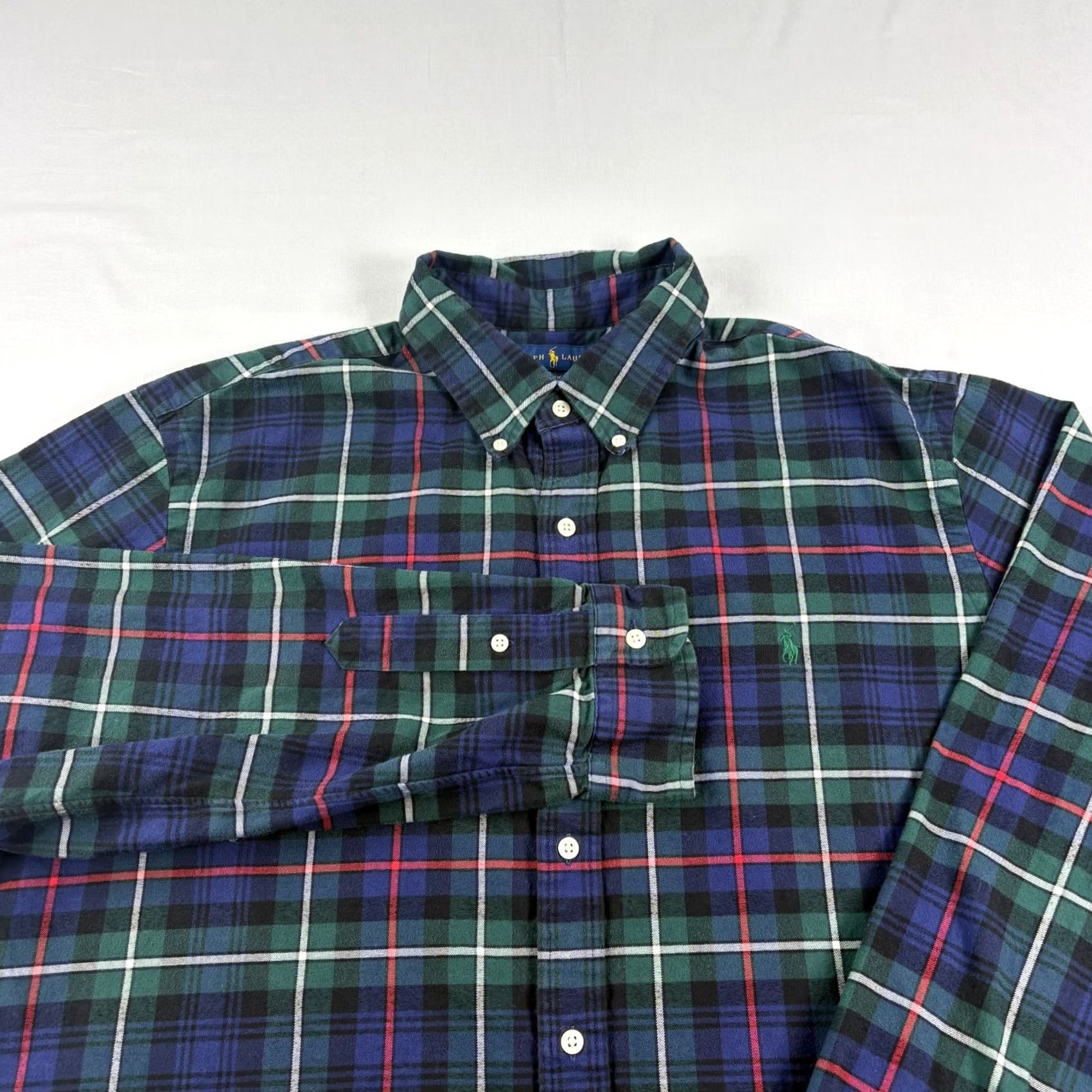 Polo Ralph Lauren Polo Ralph Lauren Shirt Men 2XL Blue Plaid Button-Down Collar Classic Fit Cotton Flannel Long Sleeve Shirt 2XL Mens Regular Size Type: Regular Size US XXL / EU 58 / 5 - 2 Thumbnail