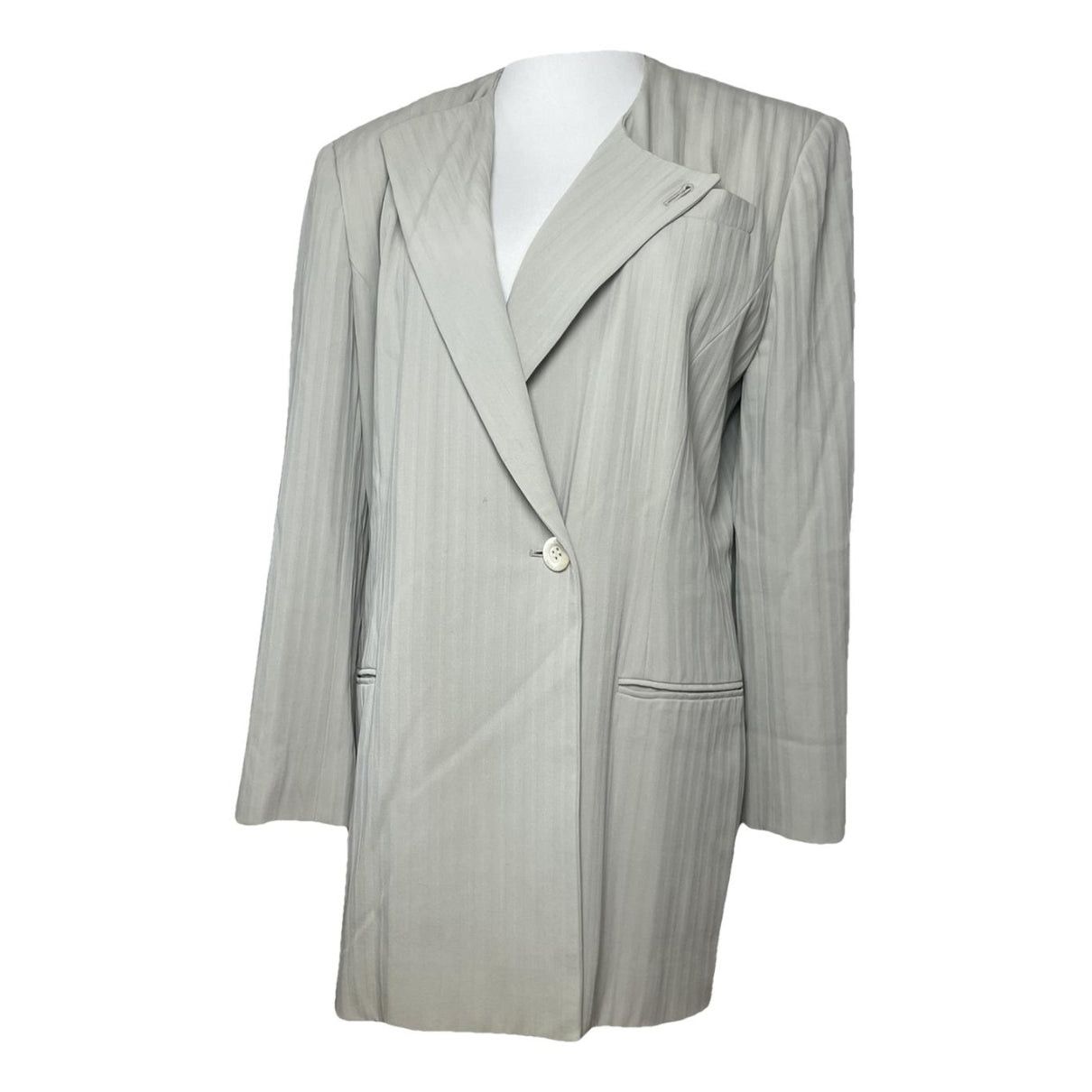 Celine Grey Wool Trench Coat Size L / US 10 / IT 46 - 1 Thumbnail