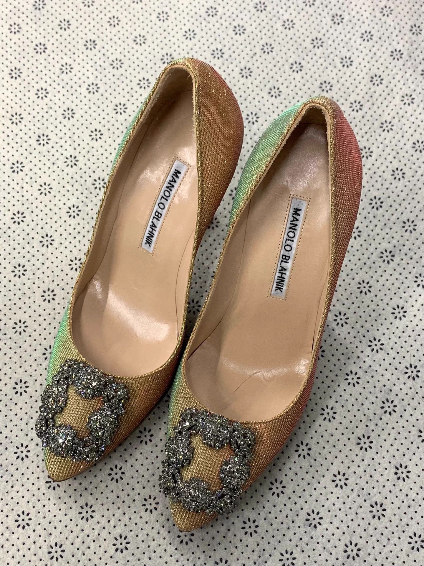 Manolo Blahnik MB color gradient square-diamond heels 35.5 unused Size US 4.5 / IT 34.5 - 1 Thumbnail