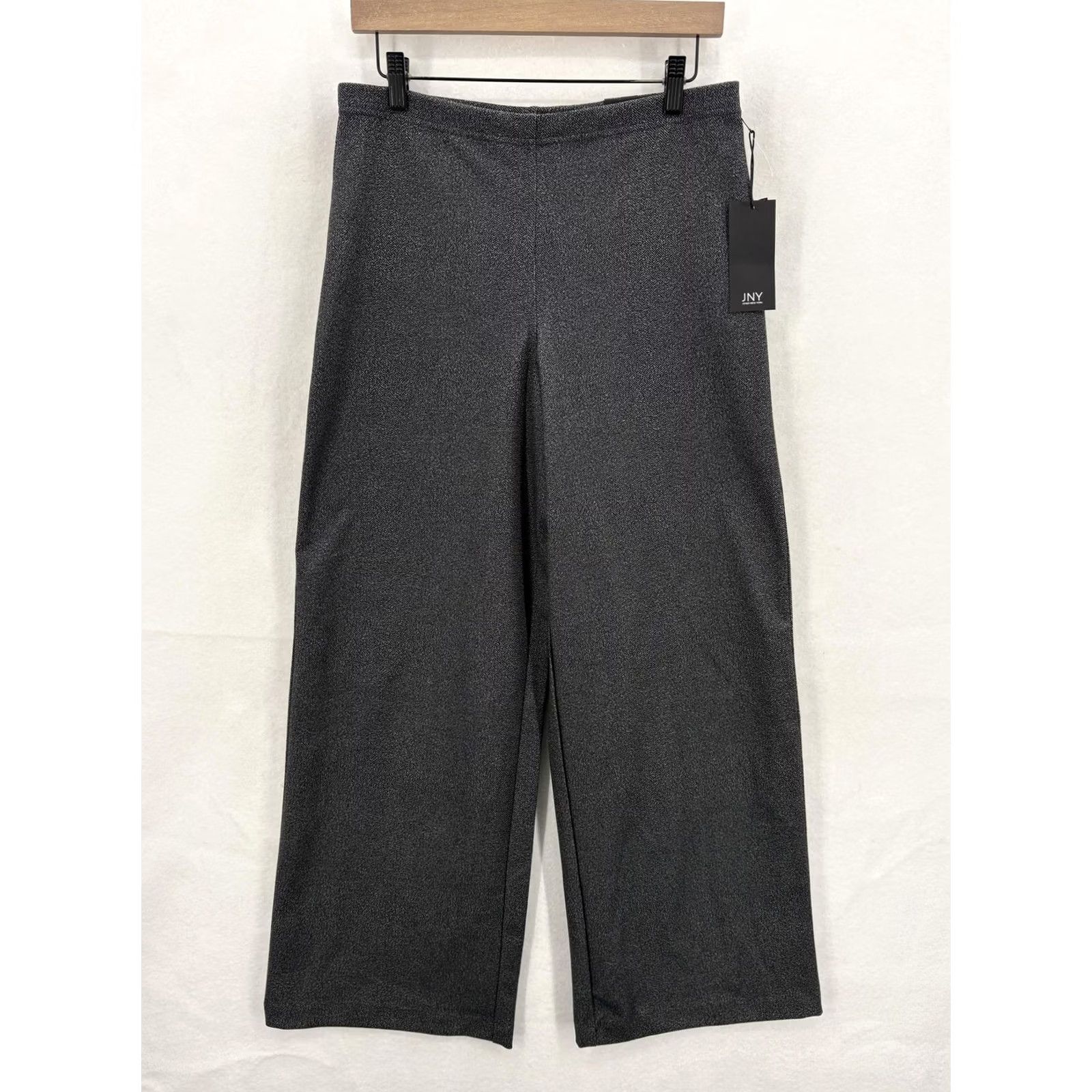 Jones New York Jones New York Wide-Leg Ponte Pants Womens Medium Gray Herringbone Stretch NWT Size 32" / US 10 / IT 46 - 2 Thumbnail