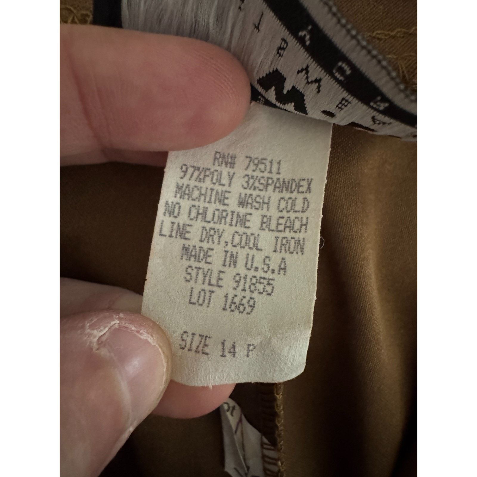 Other Vintage W.L. Sportswear Petites Brown Stretch Pants Size 14 Size 36" / US 14 / IT 50 - 2 Thumbnail