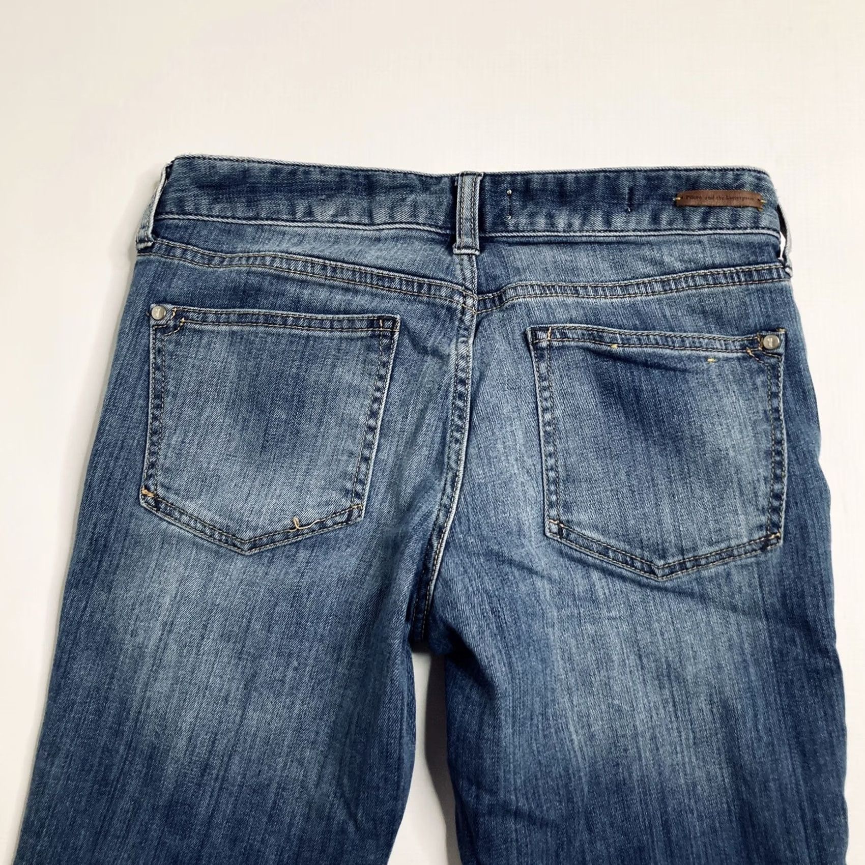 Anthropologie VINTAGE Pilcro and the Letterpress Stet Skinny Jeans Blue Size 27 Stretch Low Rise Women Regular 5-Pocket Denim Bohemian City American Jeans Size 27" / US 4 / IT 40 - 4 Thumbnail