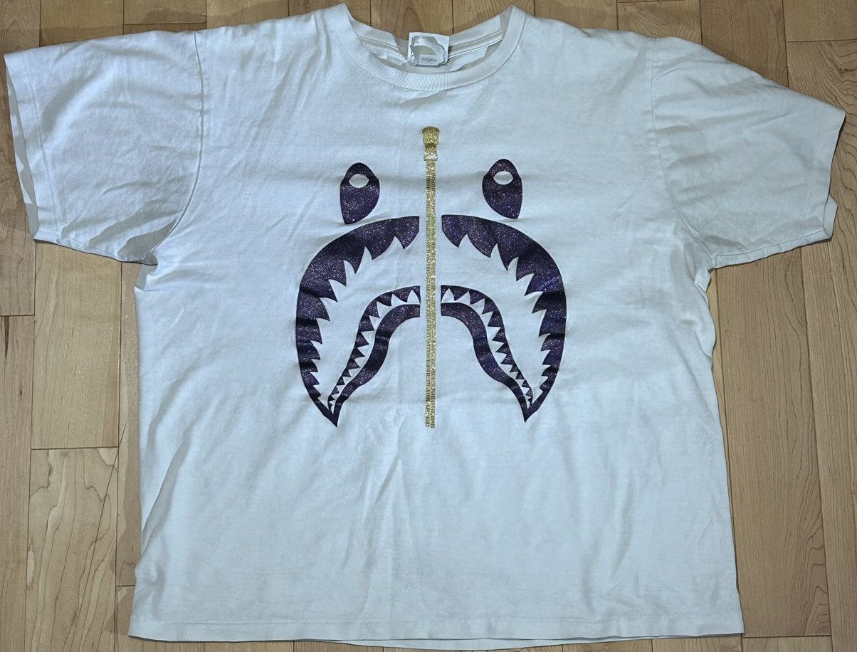 Bape White Purple Shark T-Shirt